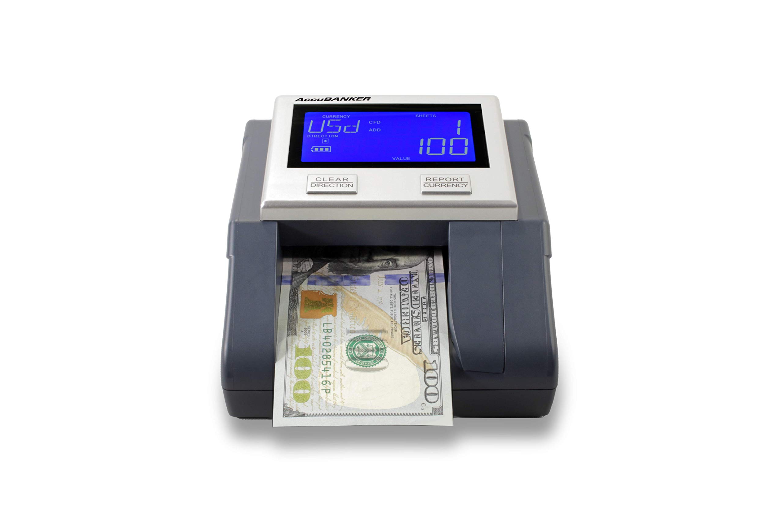AccuBANKER D585 Multi-Scanix Counterfeit Money Detector - Multi-Directional Bill Validator with UV/MG/IR Detection for USD, EUR, GBP - Visual & Audio Alerts - Ideal for Banks, Retail Stores, and Cash-Intensive Businesses