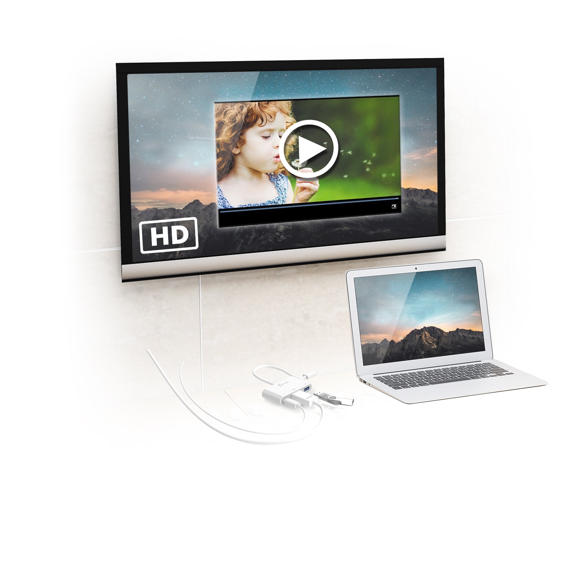 USB C to HDMI Adapter with USB 3.0 Port & 100W Power Delivery - 4K Video Output for MacBook Pro, iPad Pro, Dell XPS, Galaxy S21 - Perfect for Home Office, Online Classes & Business Presentations