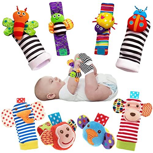 Baby Socks Toys Set - Soft Animal Rattles for Infants (8 Pcs) | Fun Developmental Play