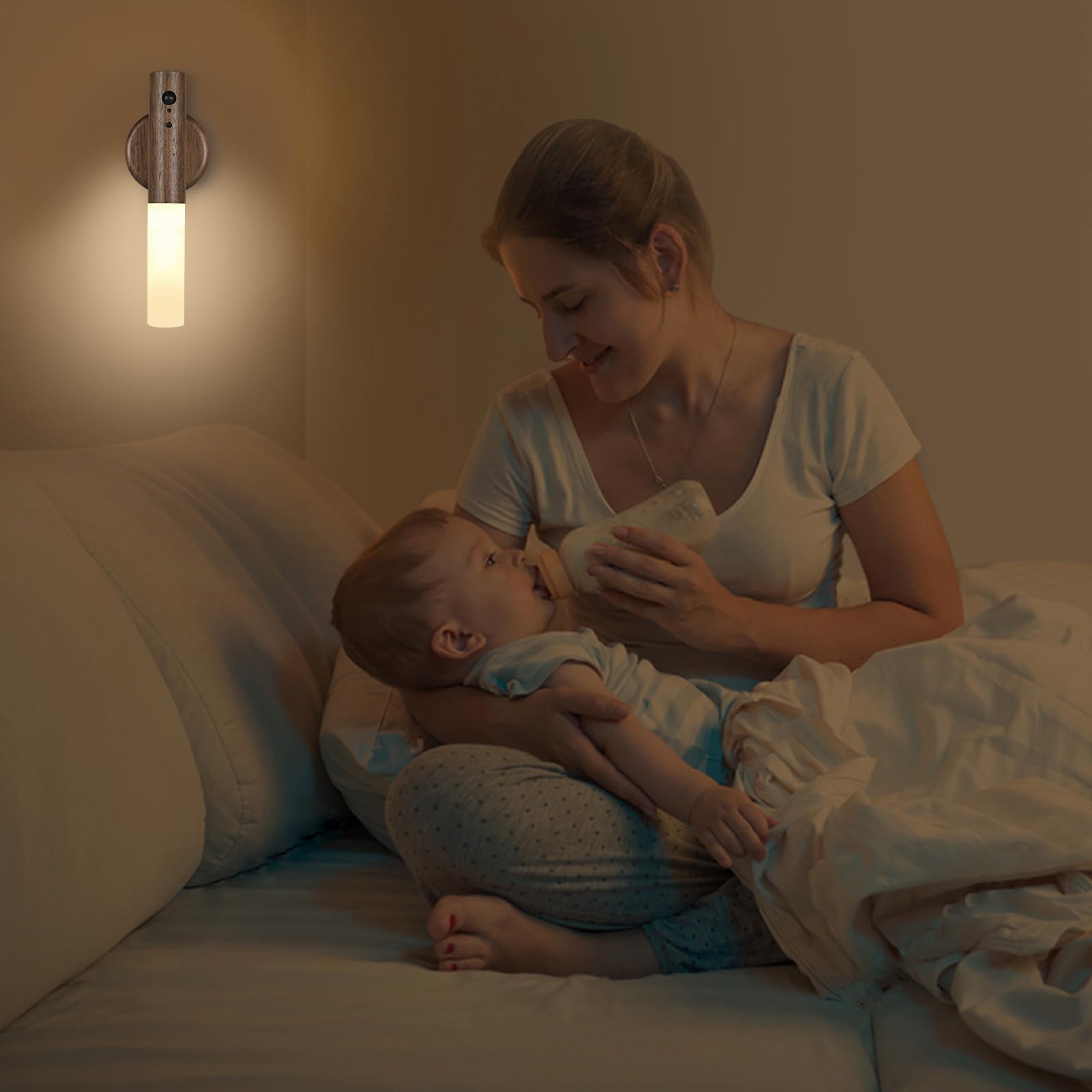 2 Pack Rechargeable Motion Sensor Night Lights for Kids Room - USB Wall Sconce with 3 Lighting Modes & Magnetic Mount, Perfect for Stairway, Hallway, Nursery and Bedroom Safety Lighting