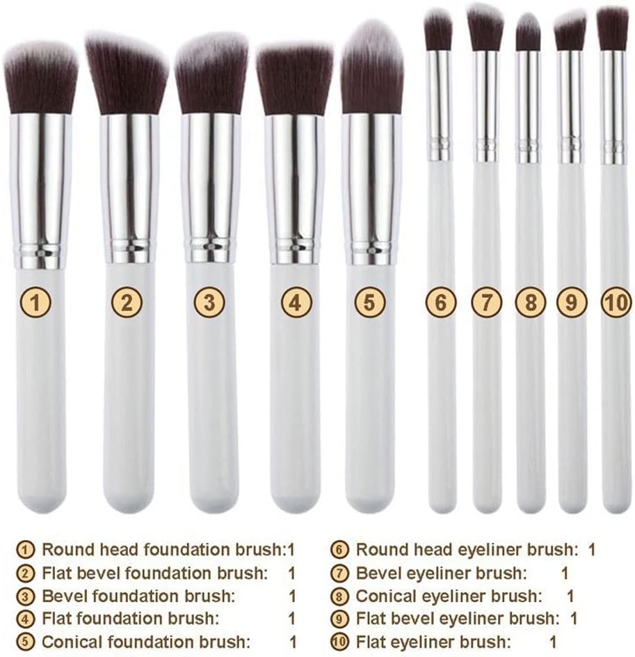 10-Piece Professional Makeup Brush Set - Premium Cosmetic Brushes for Foundation, Eyeshadow & Blending - Perfect Makeup Kit for Women & Girls (Ideal for Travel, Home & Professional Use)