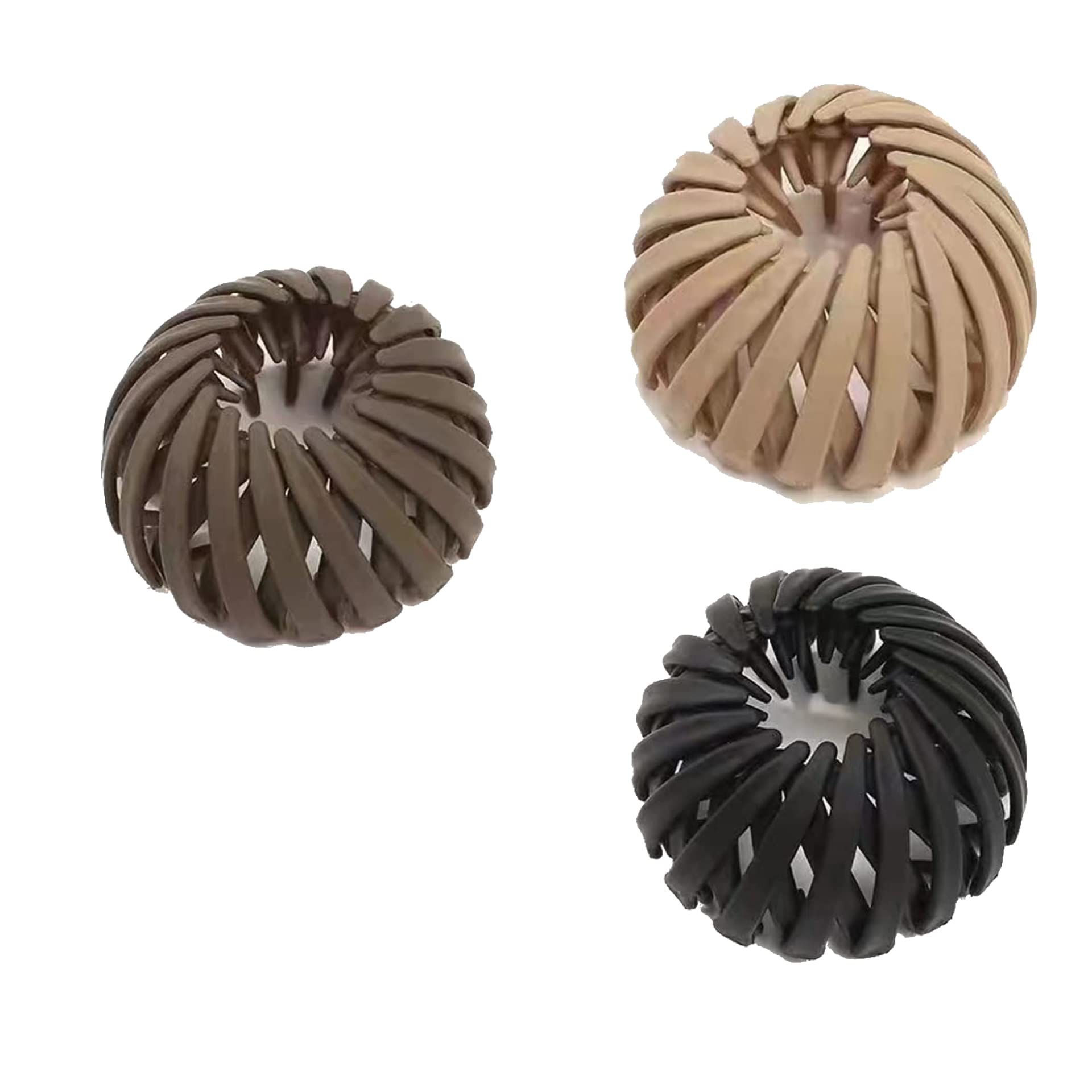 STYLEDOSE 3-Pack Multicolor Bird Nest Hair Clips for Women & Girls - Expandable Bun Holder, Ponytail Clip, Hairpin Barrette - Perfect for School, Work, Parties & Everyday Hairstyles