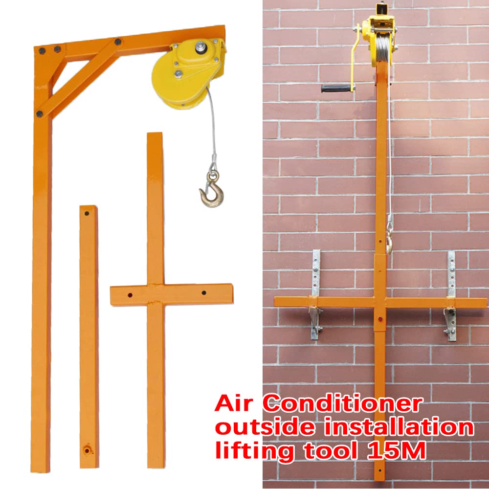 DNYSYSJ Air Conditioner Outdoor Unit Lifting Tool - Heavy Duty AC Bracket Crane with 10m Rope for Safe Installation | Perfect for HVAC Technicians & DIY Home Improvement Projects