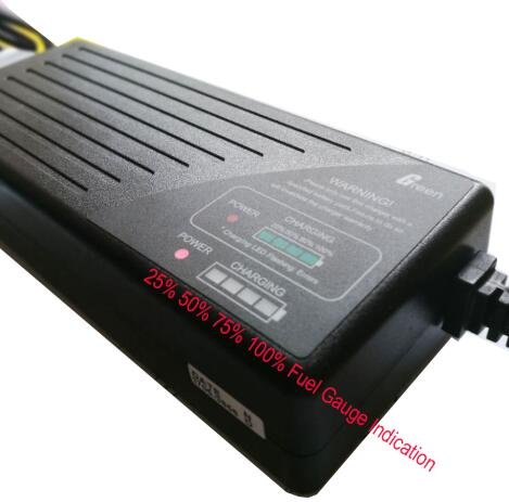ABT Power 12V 24V 36V 48V SLA Sealed Lead Acid Battery Charger with Fuel Gauge - Smart MCU Controlled AGM/Gel/VRLA Battery Charger with Recovery Function for Scooters, Golf Carts & Mobility Devices | Home & Outdoor Power Solution