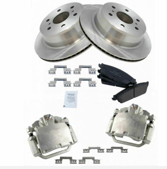 High-Quality Rear Ceramic Brake Pad, Rotor & Caliper Kit - Perfect Fit for Cadillac Escalade, Chevy Silverado & Tahoe | Durable Performance for Towing, Off-Road & Daily Driving