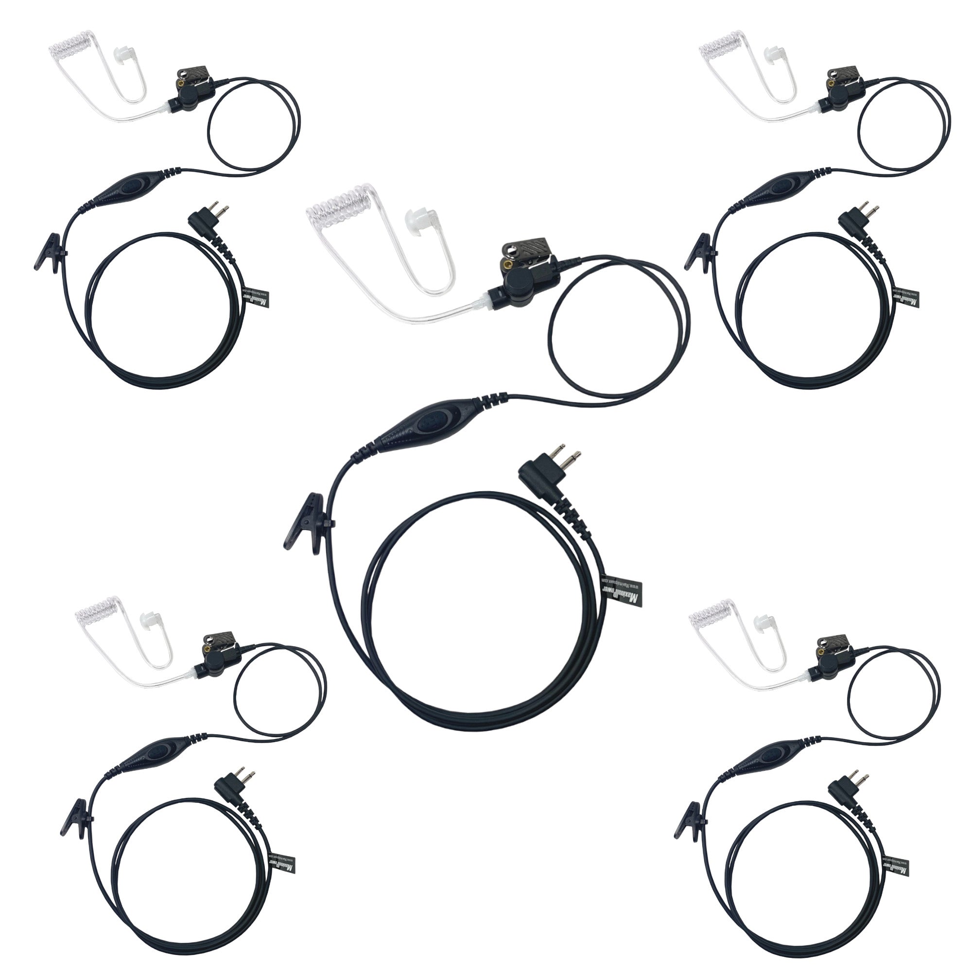 Waterproof Surveillance 1 Wire Headset with PTT Mic - M1 Motorola 2 Pin Radio Earpiece for Security, Construction & Outdoor Communication