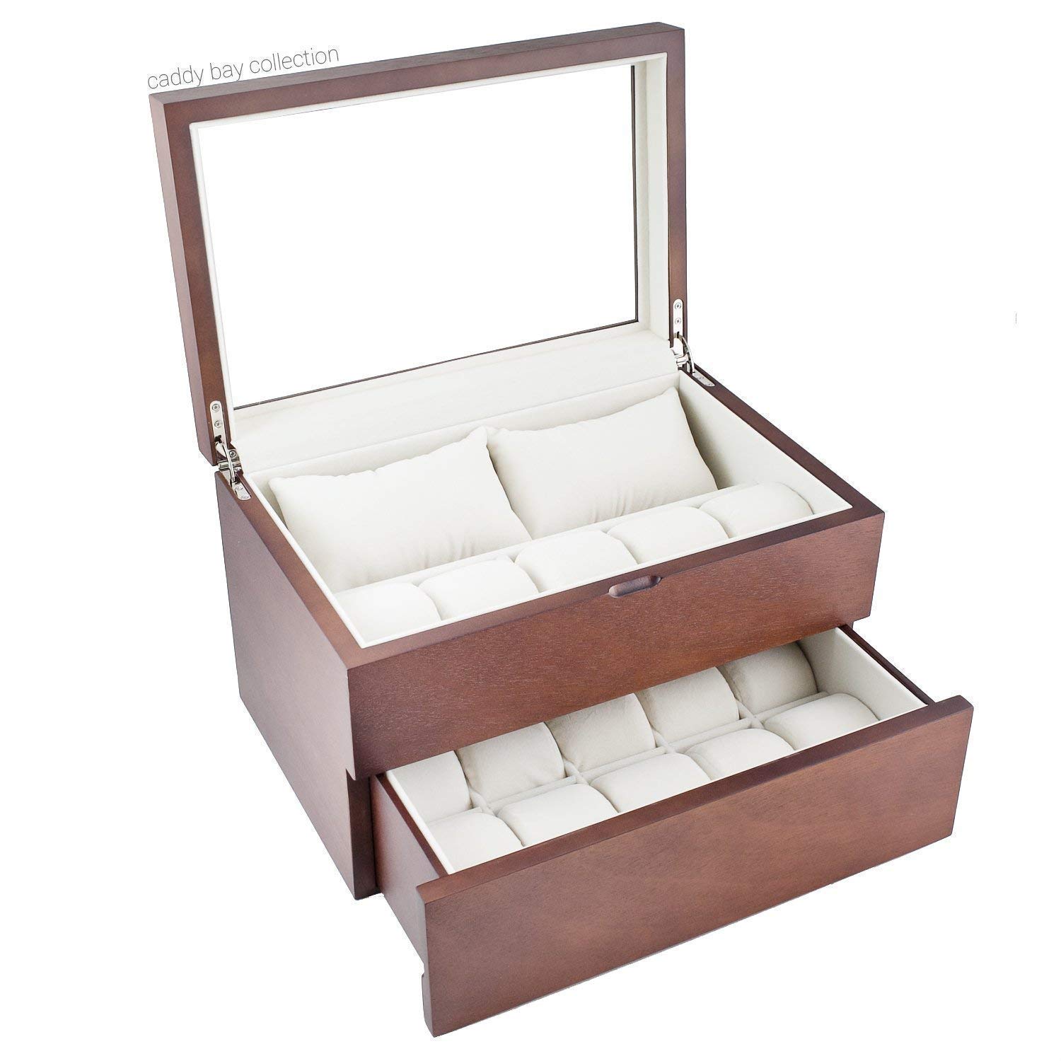 Personalized Wood Watch Box for 20 Watches - Holds Up to 52mm Size Watches | Luxury Watch Storage & Display Case for Men, Women, Collectors | Perfect Gift for Watch Enthusiasts & Jewelry Organization
