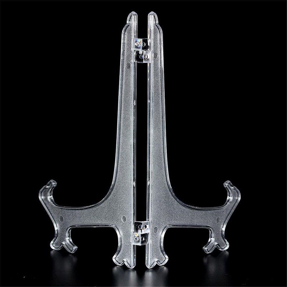 Hofumix 5in Clear Acrylic Photo Frame Holder - Plastic Easel Stand for Pictures, Artwork, and Sign Display - Perfect for Home, Office, and Gallery Decor