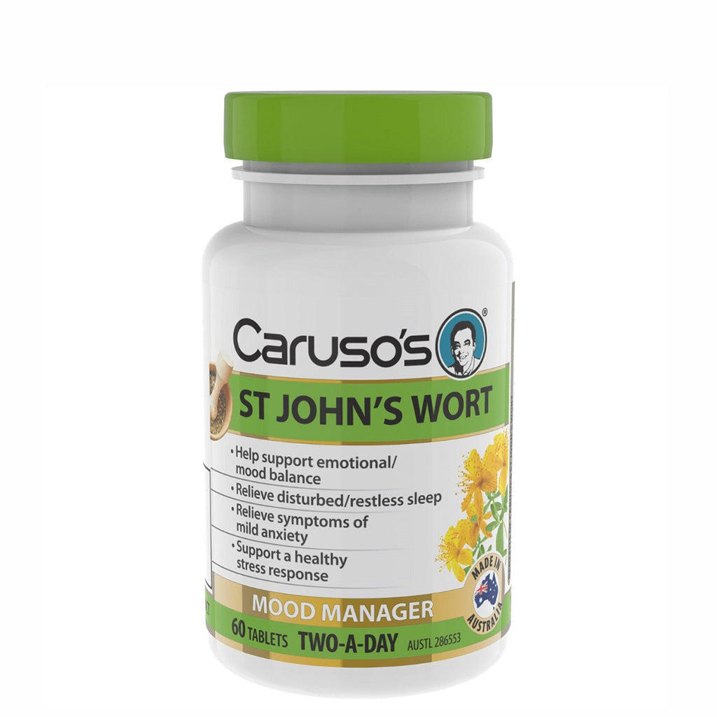 Caruso's St. John's Wort Supplement - Natural Mood Support & Stress Relief - Herbal Remedy for Anxiety & Depression - Perfect for Daily Wellness & Emotional Balance