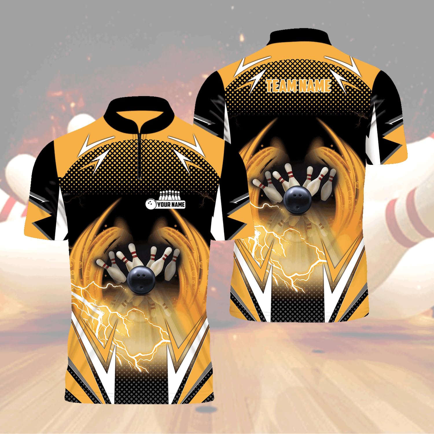 Custom Bowling Shirts for Men - Personalized 3D Polo & Quarter Zip Bowling Jerseys | Team Uniforms & League Bowling Apparel