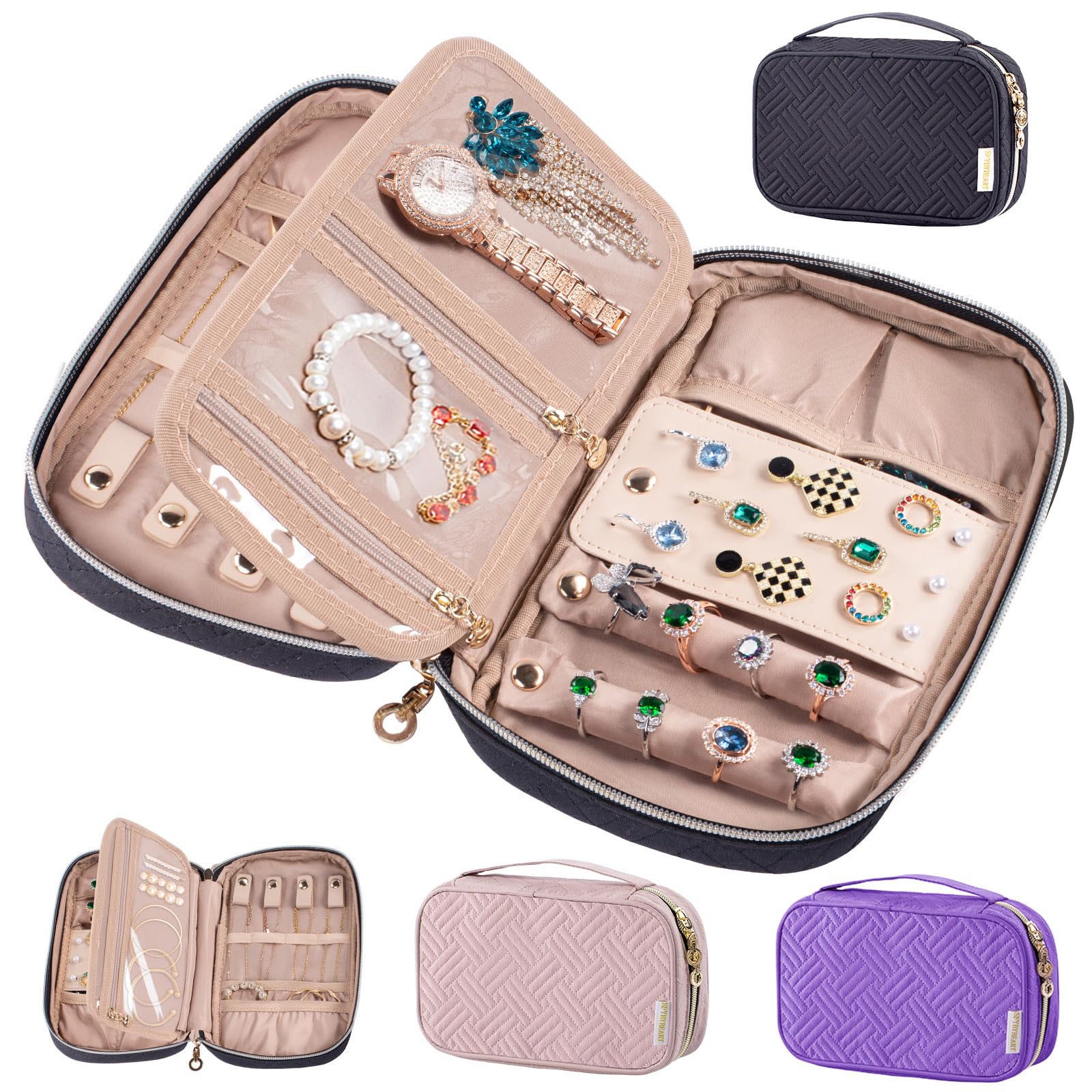 Premium Travel Jewelry Organizer Case - Compact Jewelry Holder for Necklaces, Earrings, Rings & Bracelets | Tangle-Free Storage | Perfect for Vacations, Business Trips & Weekend Getaways