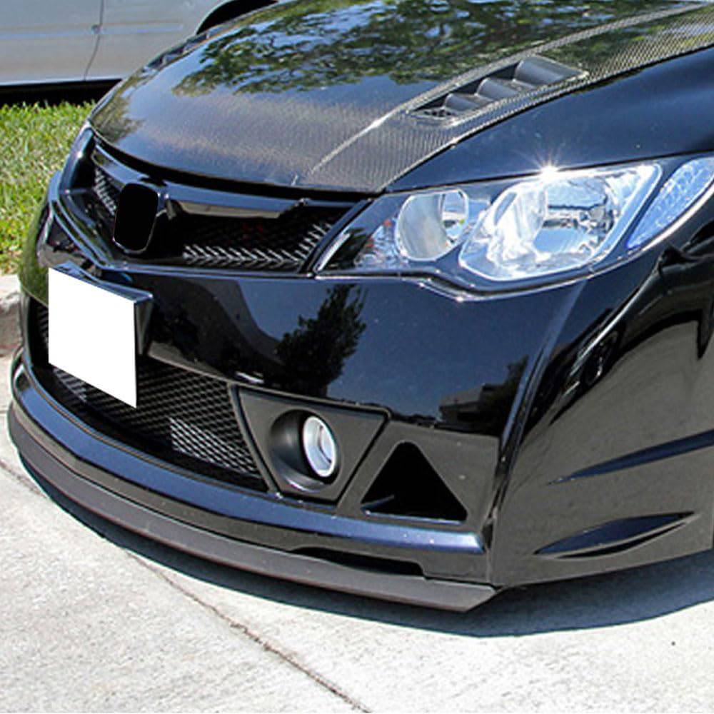Mugen RR Style Fog Light Cover for 2006-2011 Honda Civic | USDM Compatible PP Retainers | Upgrade Front Bumper Protection for Night Driving & Custom Styling