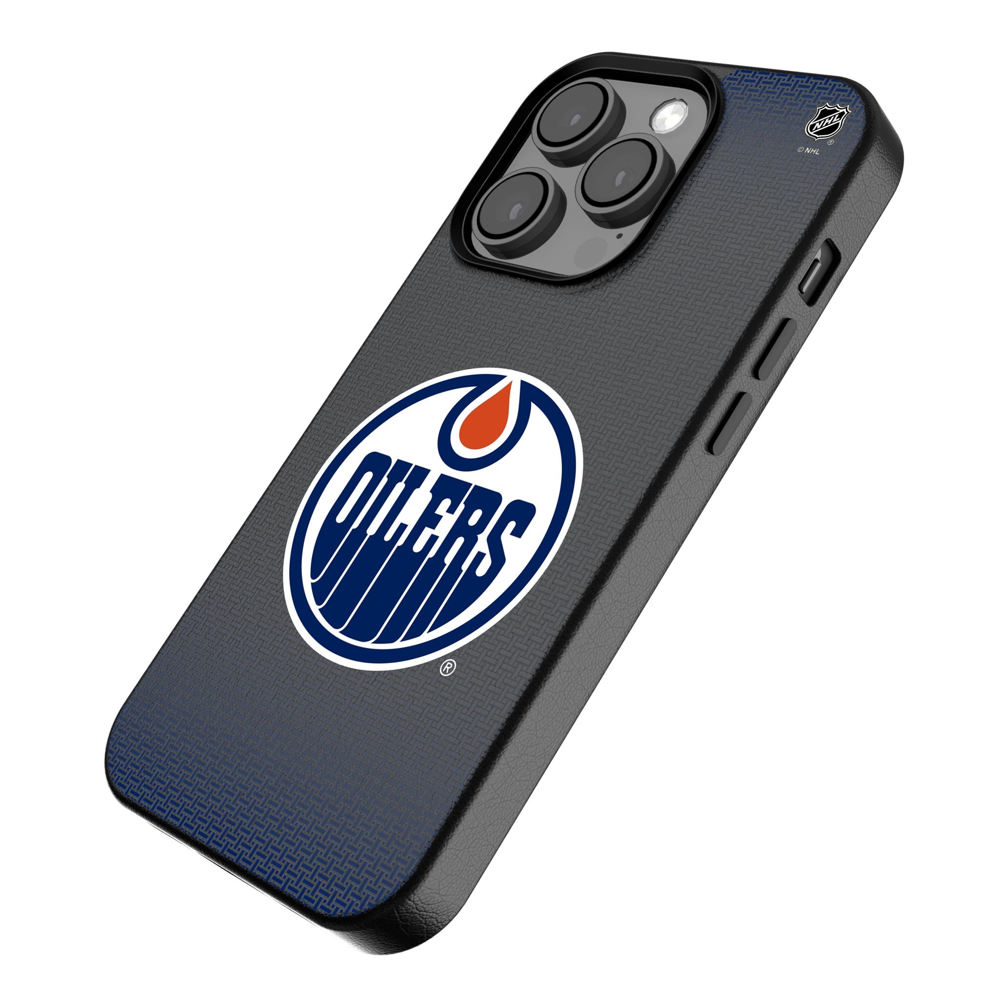 Edmonton Oilers Linen MagSafe Compatible Phone Case for iPhone 14/13/12 Pro Max - Durable Protective Cover with Magnetic Alignment for Wireless Charging - Perfect for Hockey Fans & Game Day Support