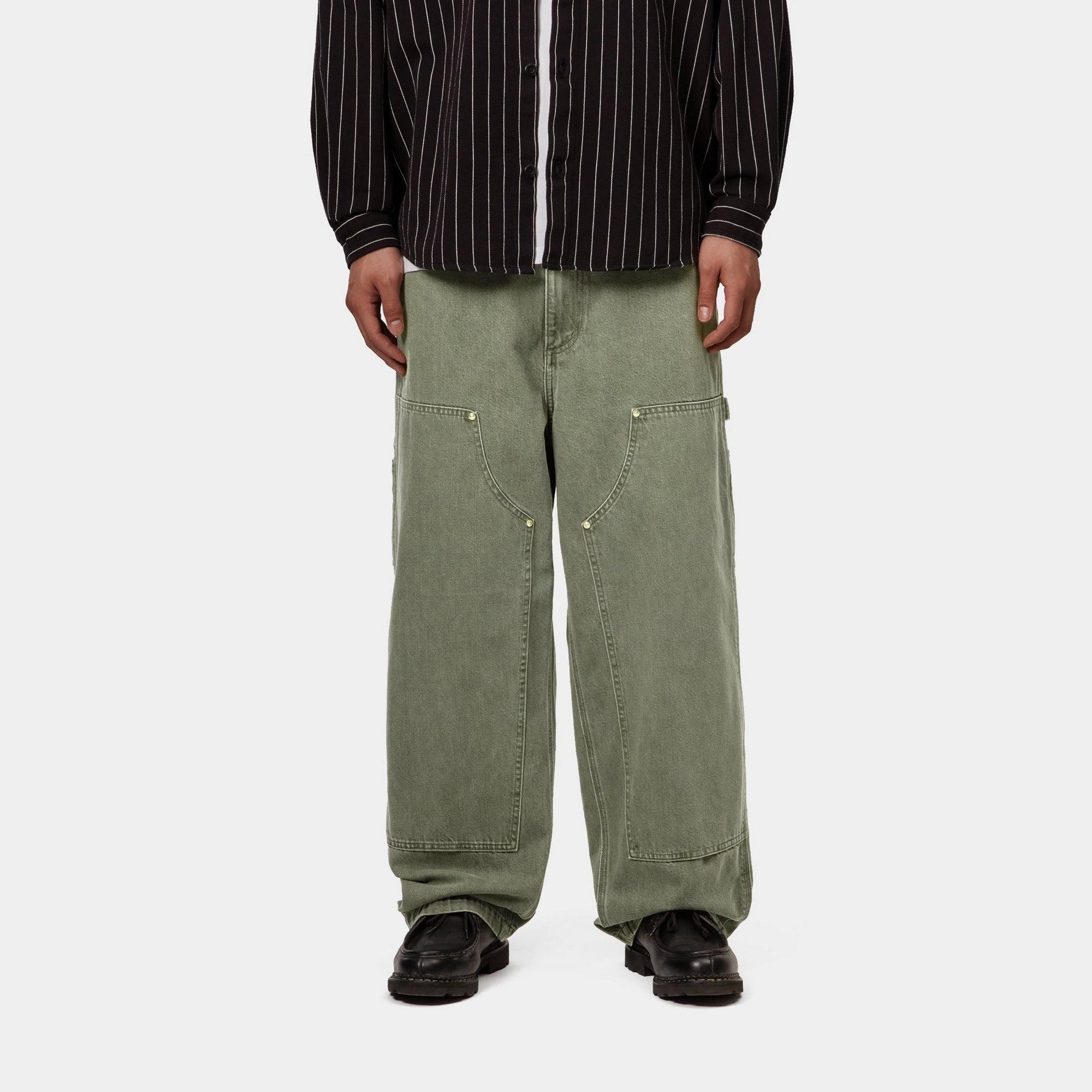 Nash OG Double Knee Work Pants - Army Green (Enzyme Bleach Washed) | Durable Workwear for Construction, Farming & Outdoor Activities