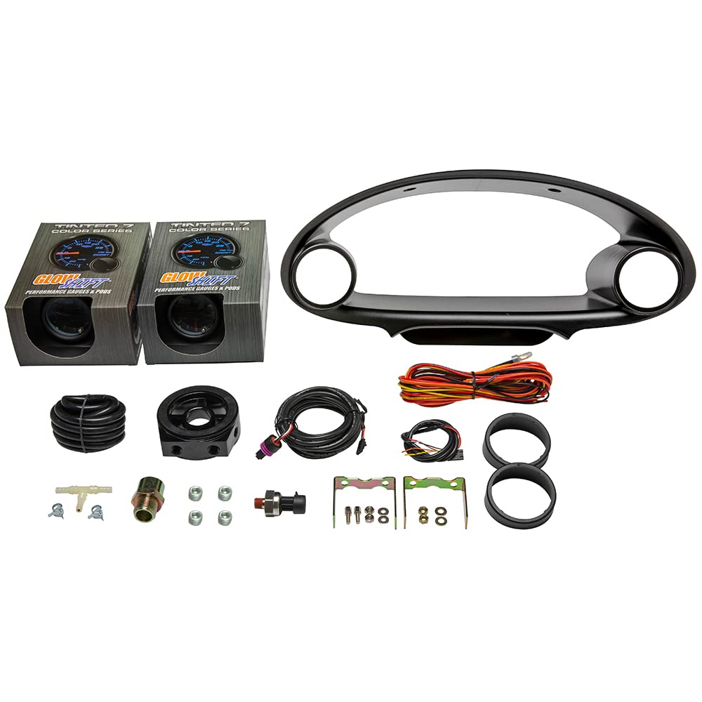 GlowShift 7-Color Tinted Boost/Vacuum & Oil Pressure Gauge Kit for 1994-2001 Acura Integra - 30 PSI & 100 PSI Dual Gauge Pod - Perfect for Performance Tuning & Engine Monitoring