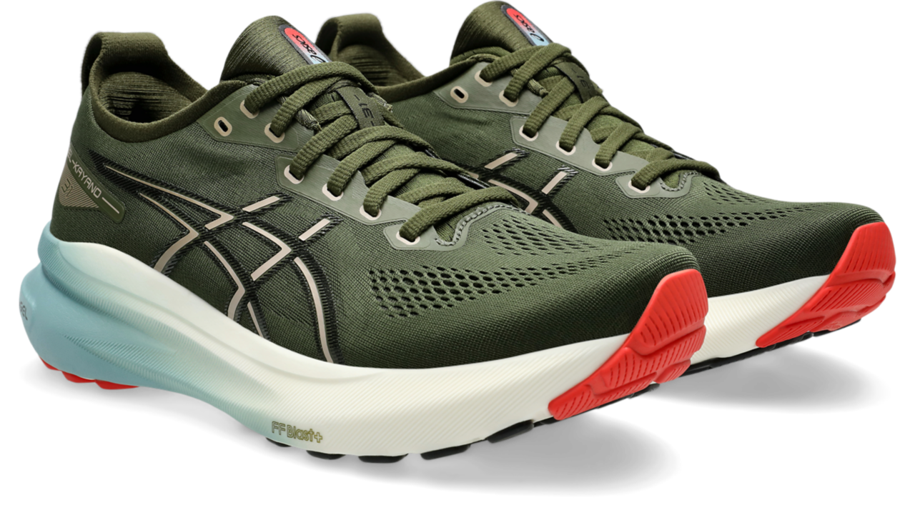 ASICS Men's GEL-Kayano 31 Running Shoes - Smog Green/Black - Premium Cushioning & Stability for Road Running, Jogging & Fitness Training