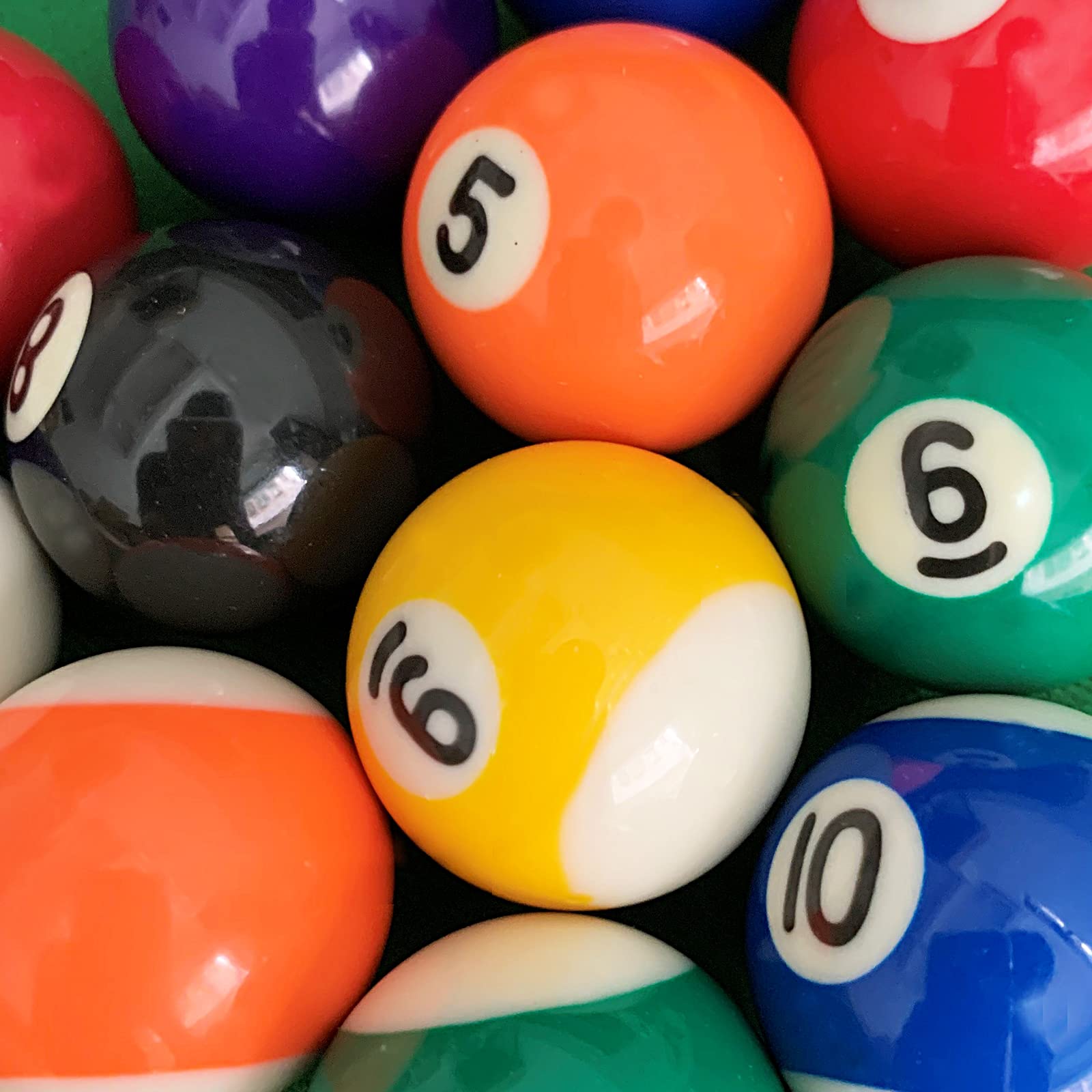 Upgrade 1.5 Inch Mini Billiard Balls Set - American Style Pool Balls (16 Balls) for 6 Feet Pool Tables - Perfect for Home Game Rooms, Bars, and Recreational Centers