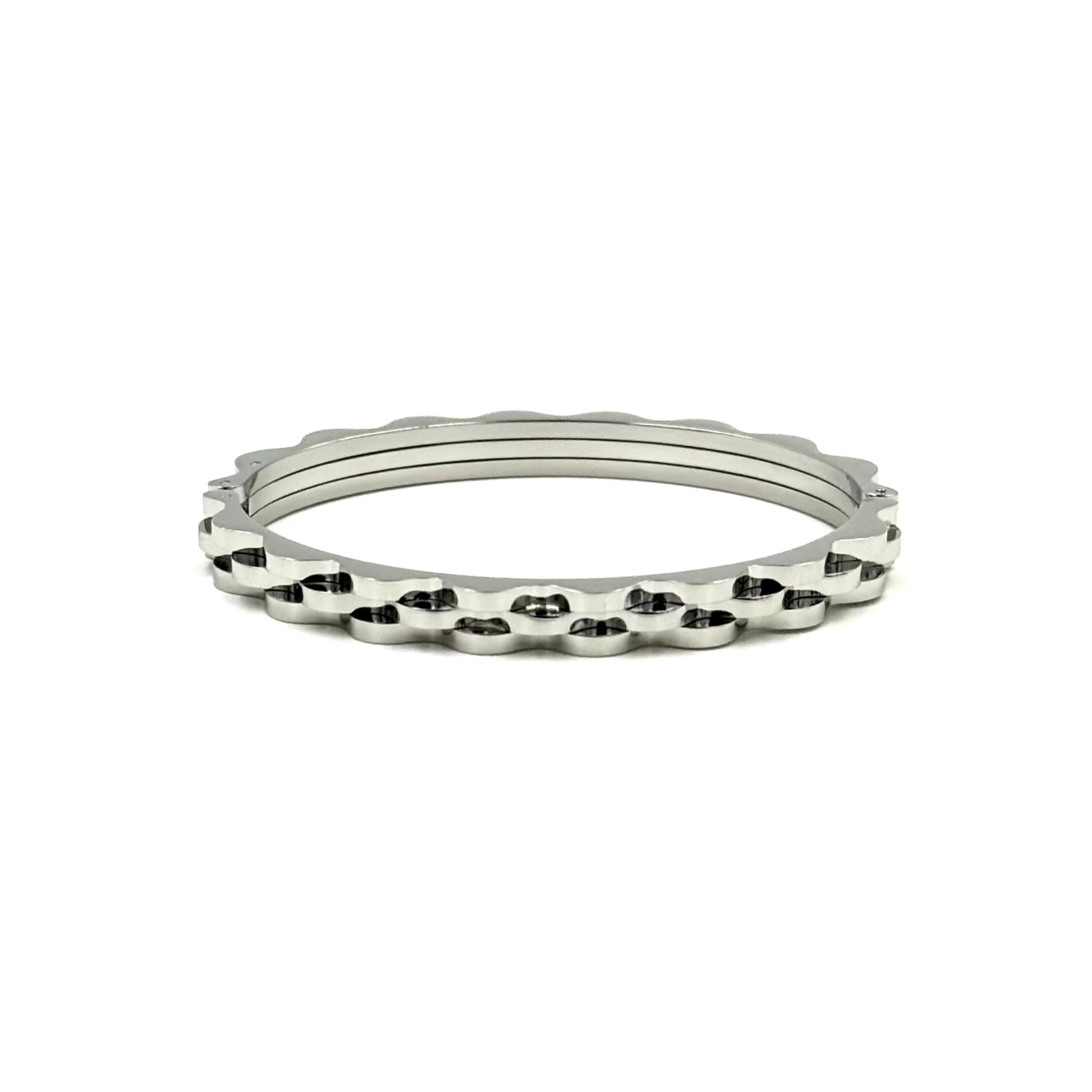 Ashley Gold Stainless Steel 3D Design Bangle Bracelet for Women - Elegant Fashion Jewelry Gift for Birthday, Anniversary & Special Occasions