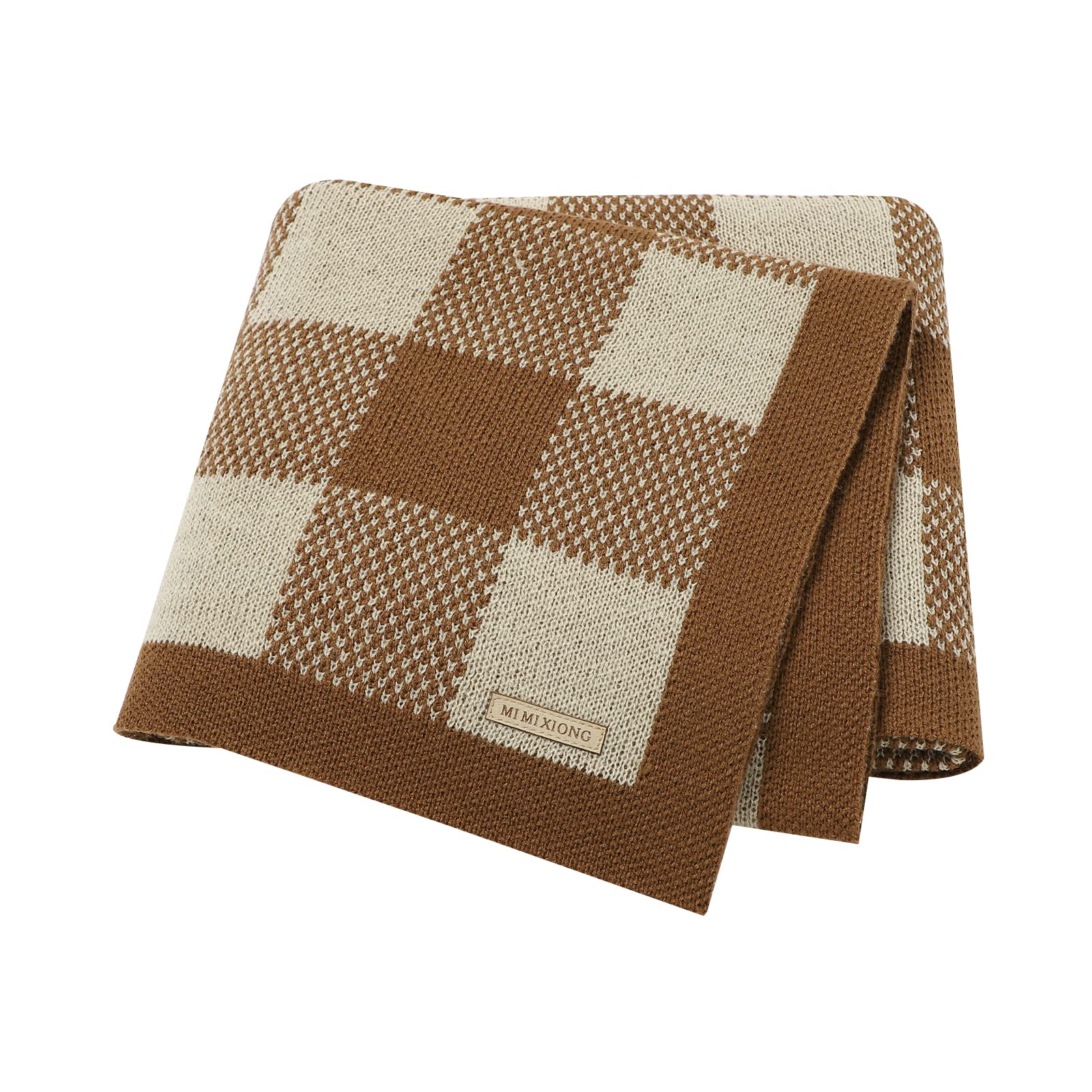 LAWKUL Crochet Coffee Baby Blanket - Soft Cable Knit Crib Blanket for Newborns (40
