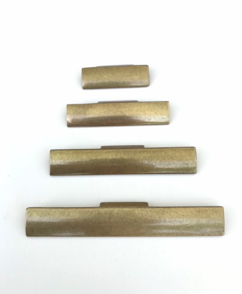 Vintage Aged Brass Rectangular Drawer Pulls - Cabinet Handles for Dressers, Kitchen Cabinets & Furniture (Set of 10) - Durable & Stylish Hardware for Home Renovation & DIY Projects