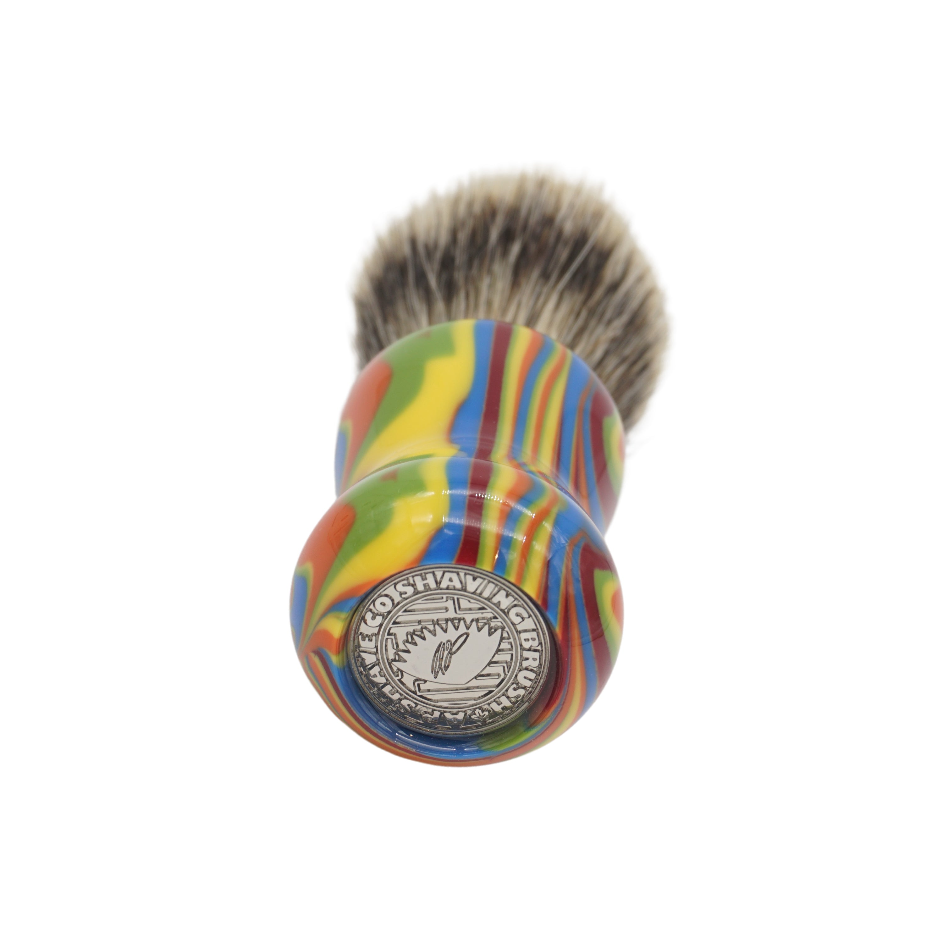 24mm Semogue Mistura Badger & Boar Shaving Brush with Handcrafted AP Shave Co. Disco Handle - Perfect for Wet Shaving & Grooming Routine