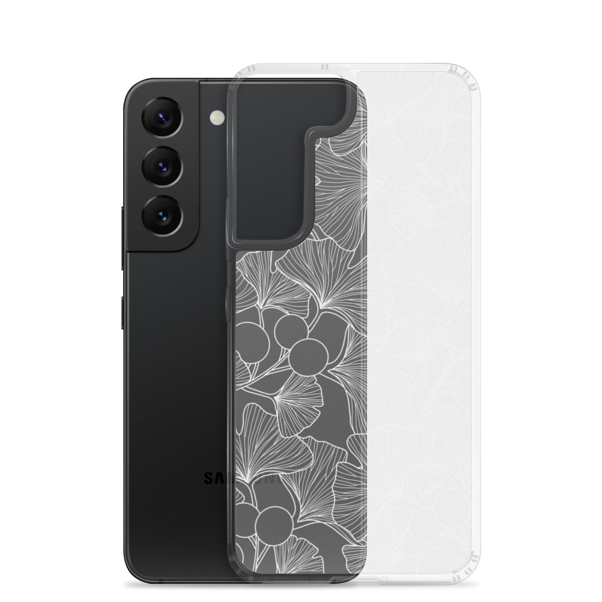 Premium Gingko Clear Case for Samsung Galaxy - Slim Protective Phone Cover for Everyday Use, Travel & Work