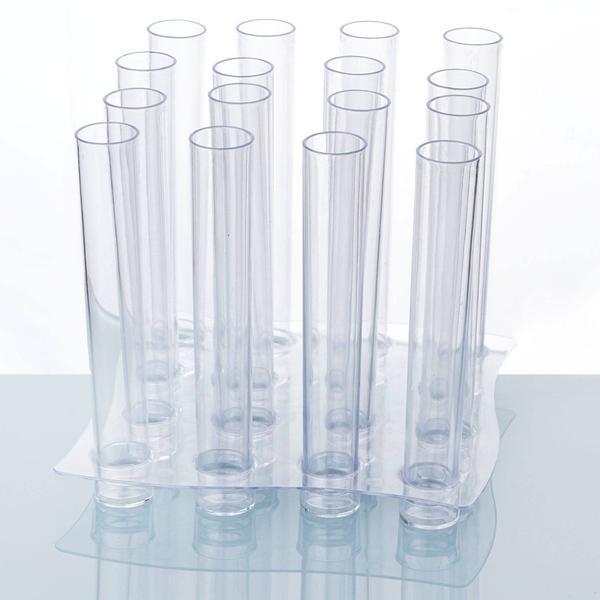 16-Piece 1 oz Jello Shot Test Tubes with Tray - Disposable Plastic Party Tableware for Cocktails, Desserts & Party Favors - Perfect for Birthday, Wedding & Halloween Celebrations