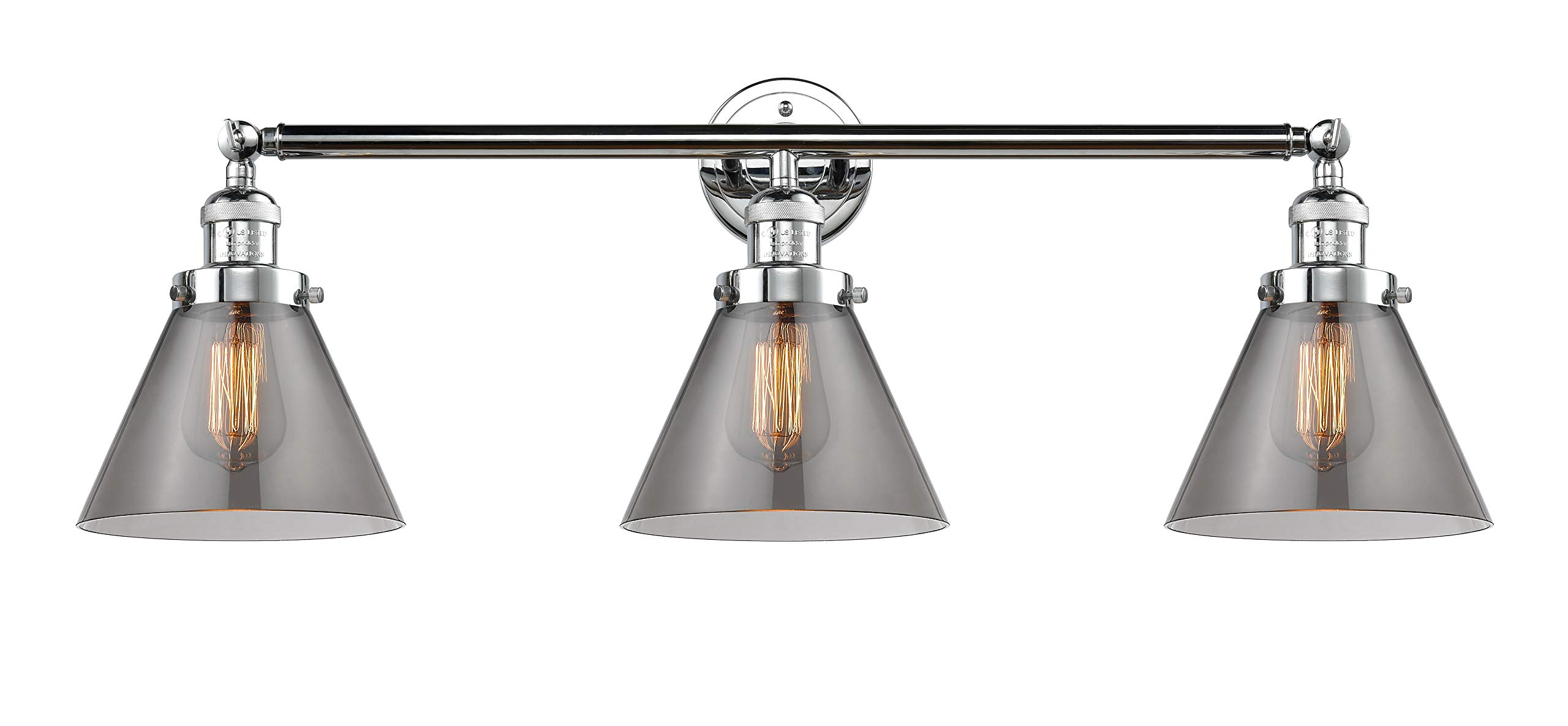 Innovations 205-PC-S-G43 3-Light Adjustable Bathroom Vanity Light Fixture in Polished Chrome - Perfect for Modern Bathrooms, Powder Rooms & Spa-Like Settings