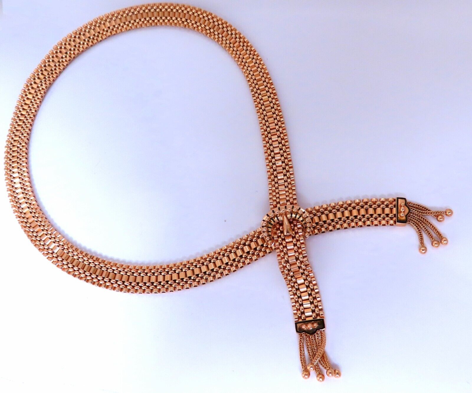 Adjustable Buckle Wrap Heavy 7-Tier Linked Necklace in 14kt Gold (55.5g) - Perfect for Evening Parties, Weddings & Special Occasions