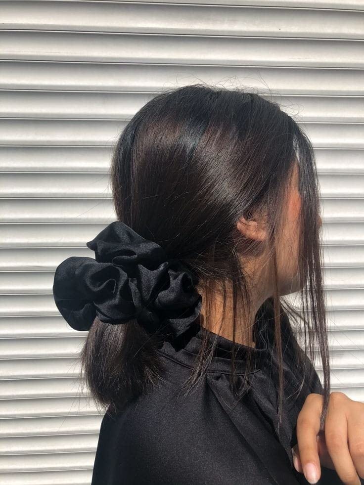 Best Volumizing Hijab Hair Scrunchies for Women - Anti Hair Breakage Hair Ties for Thick & Thin Hair - Black - Perfect for Hijab Styling, Workouts & Everyday Use