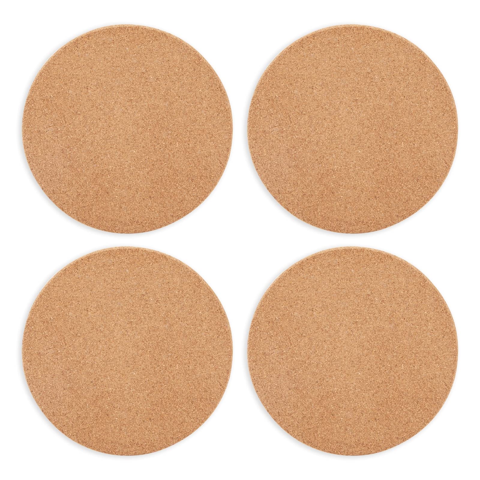 4 Pack Round Cork Trivets - 9 Inch Heat Resistant Hot Pads for Pots, Pans, Dishes & Countertops - Natural Corkboard Coasters for Kitchen, Dining Table & DIY Crafts - Perfect for Serving, Cooking & Home Decor