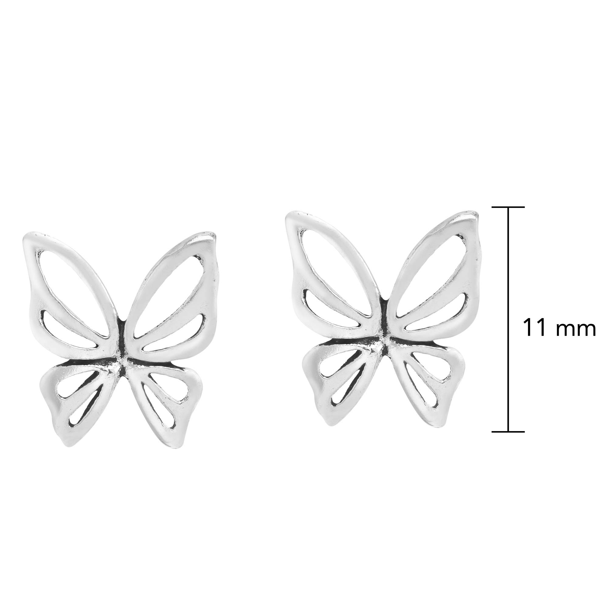 AeraVida Whimsical Butterfly .925 Sterling Silver Stud Earrings for Women – Small & Tiny Butterfly Studs | Perfect for Everyday Wear, Gifts & Special Occasions