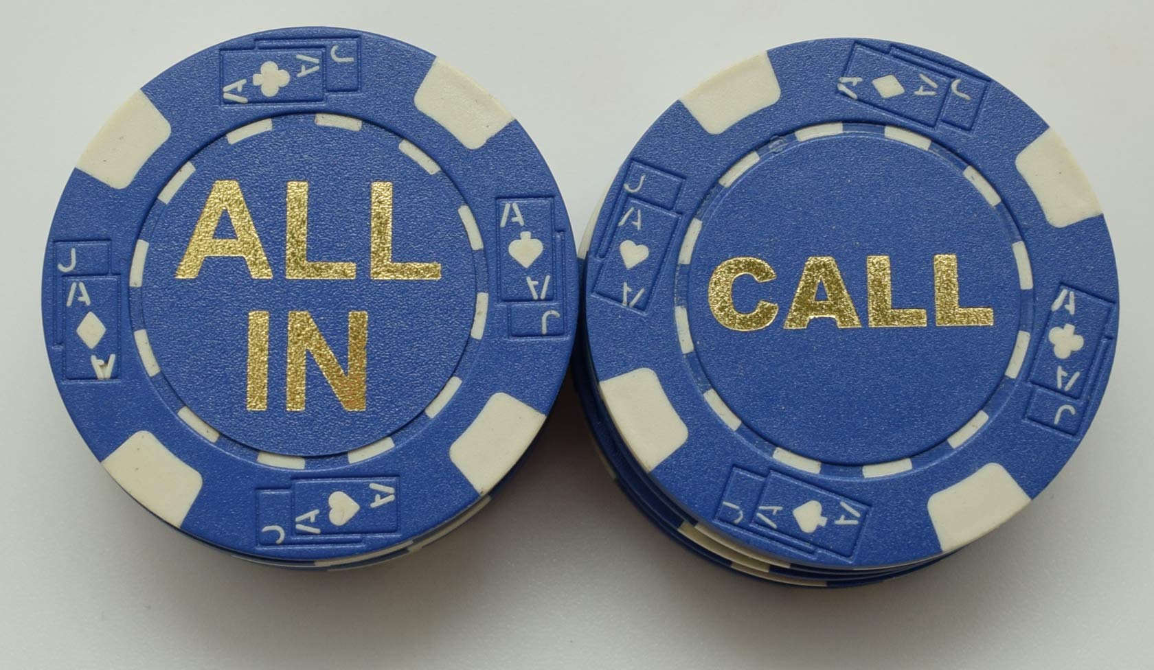 10 Texas Holdem Poker Chips - Professional Casino Composite Chips for Poker Games - Blue CALL/ALL IN Poker Tokens - Perfect for Teen & Adult Game Nights, Poker Tournaments, and Casino-Themed Parties
