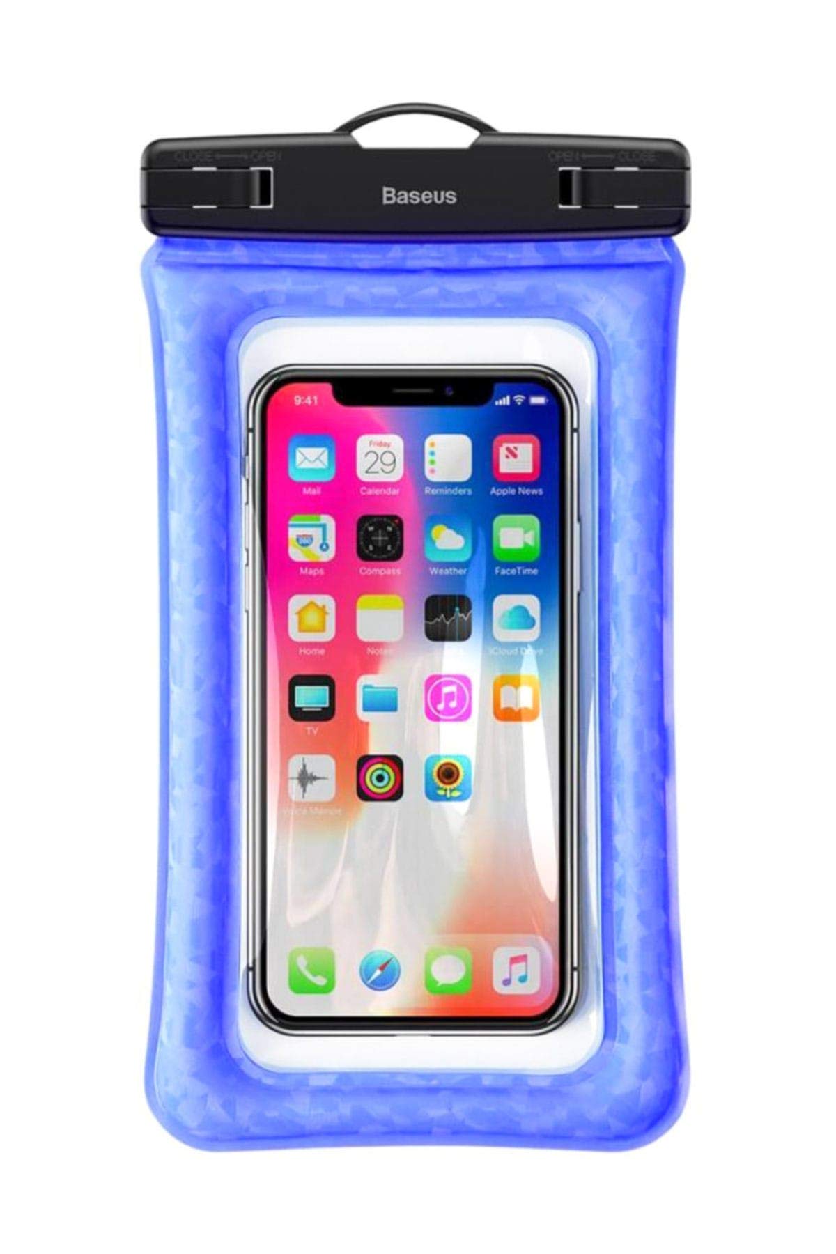Baseus Waterproof Dry Bag - Blue Floating Essentials Pouch for Swimming, Boating & Beach Activities - Perfect for Phones, Keys & Valuables