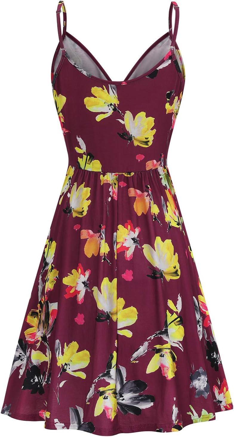 Elegant V-Neck Spaghetti Strap Casual Dress with Pockets - Perfect for Summer Outings, Beach Vacations & Date Nights