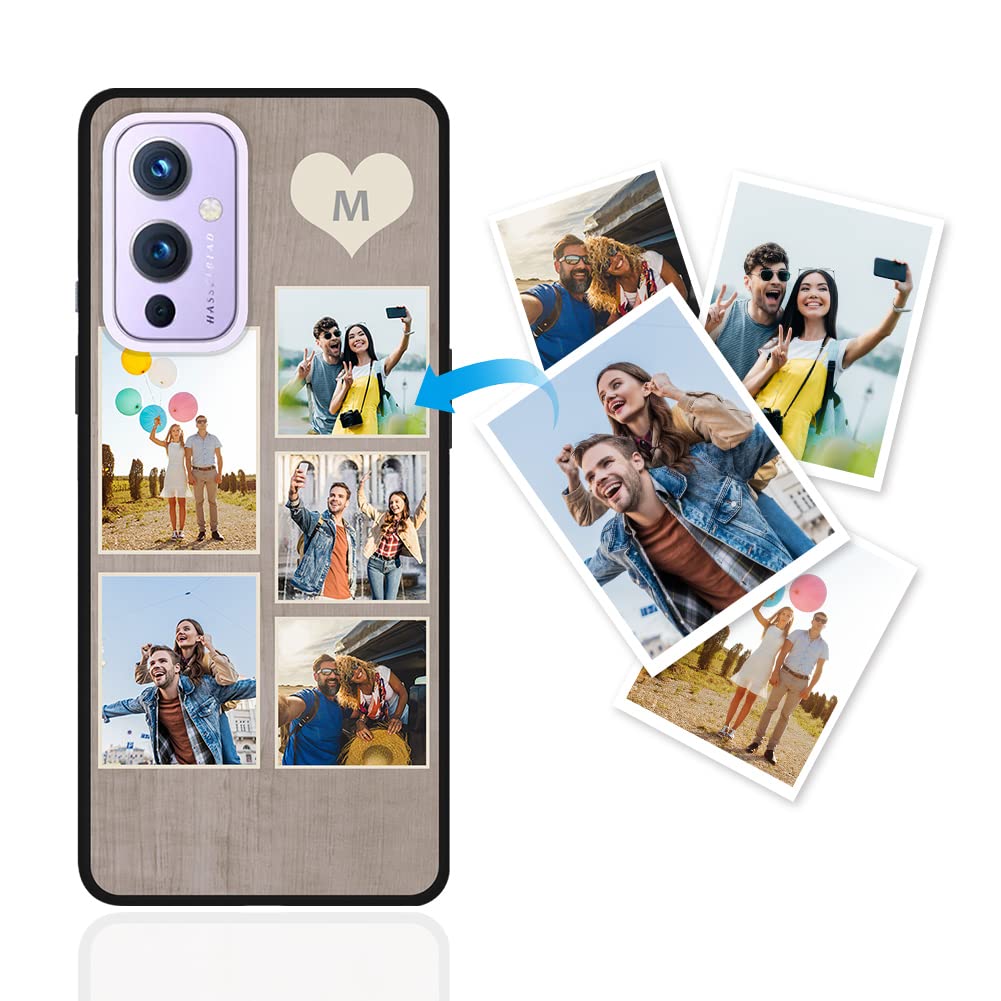 Custom OnePlus 9 5G Phone Case - Personalized Multi-Photo Design, Anti-Scratch Soft TPU Protective Cover for Men & Women (Black) - Perfect Gift for Birthday, Anniversary & Daily Protection