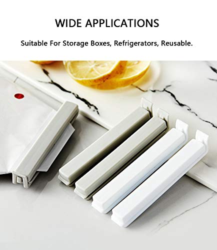 10 Pack Plastic Sealing Clips for Snacks, Chips & Food Storage - 4 Inch Reusable Bag Clips (Pure White) - Perfect for Kitchen, Pantry & Picnics