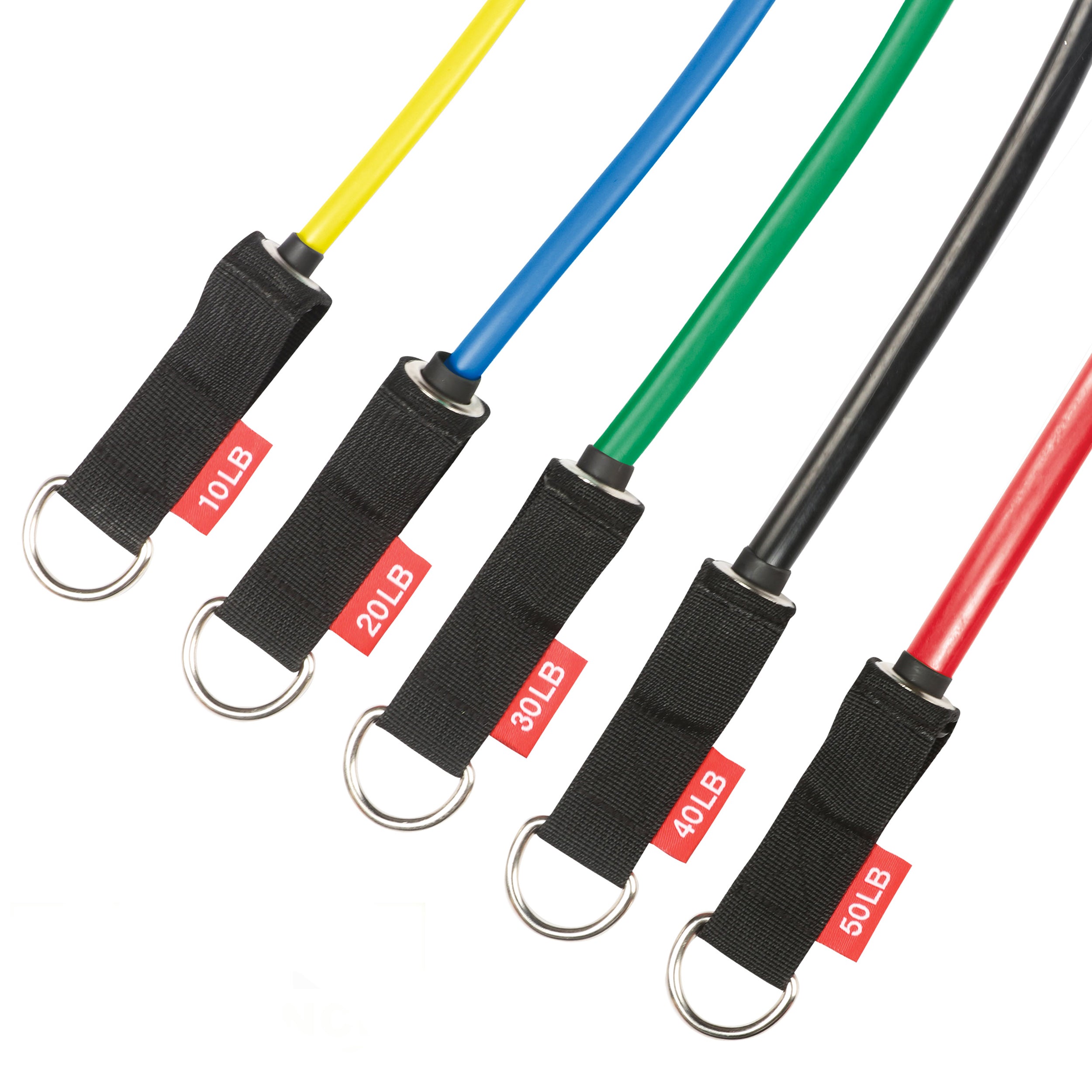 PRCTZ 10-50lb Resistance Bands Set with 5 Exercise Tubes, Door Anchor, Ankle Straps & Carry Bag - Full Body Workout for Home Gym, Strength Training & Physical Therapy