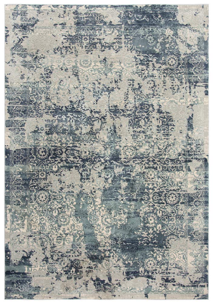 Gatney Rugs Midtown Area Rug CHS107 - Gray/Teal Floral Design 2'7