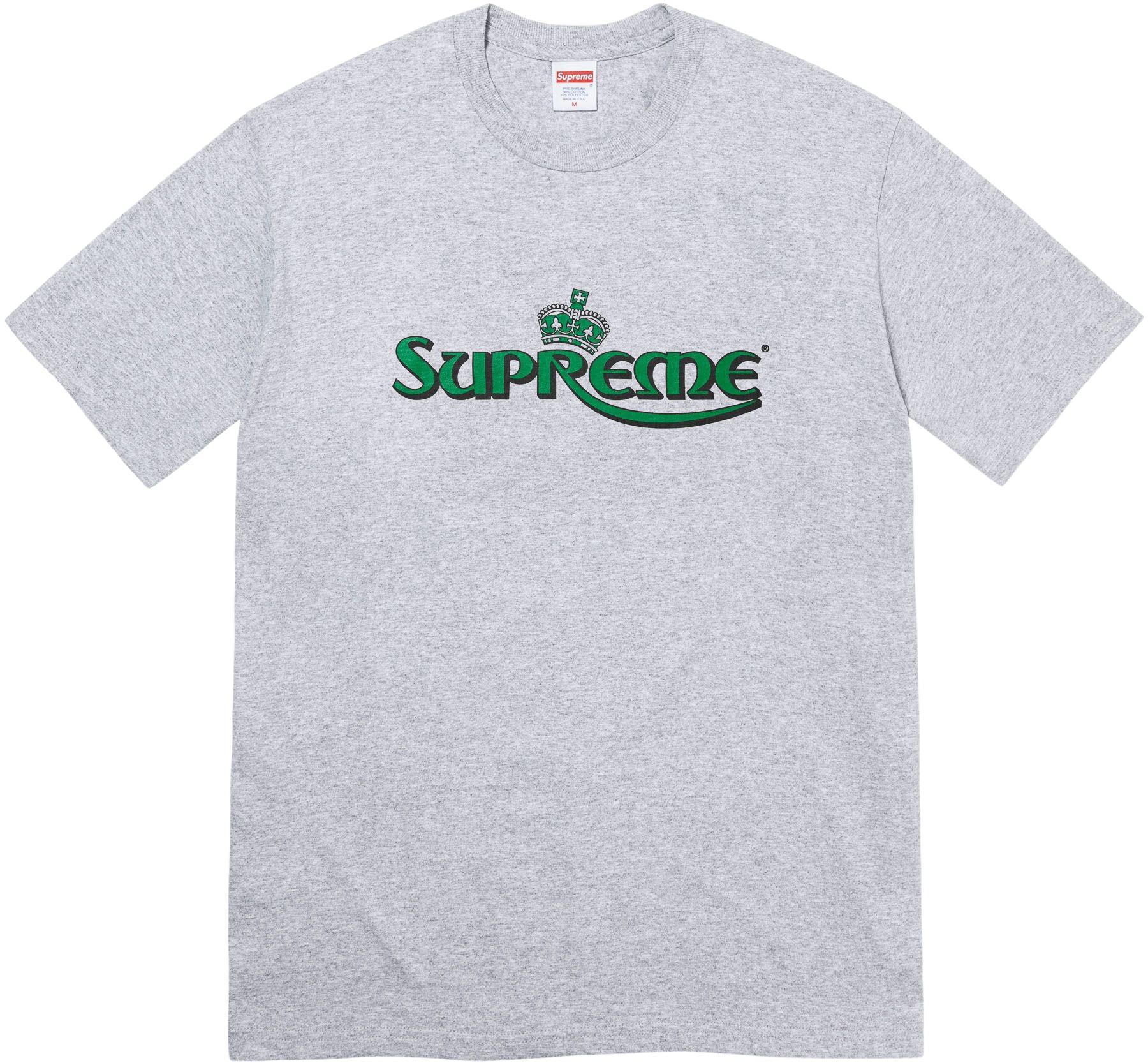 Supreme Crown T-Shirt for Men - Grey Cotton Graphic Tee - Streetwear Fashion for Casual Wear & Urban Style