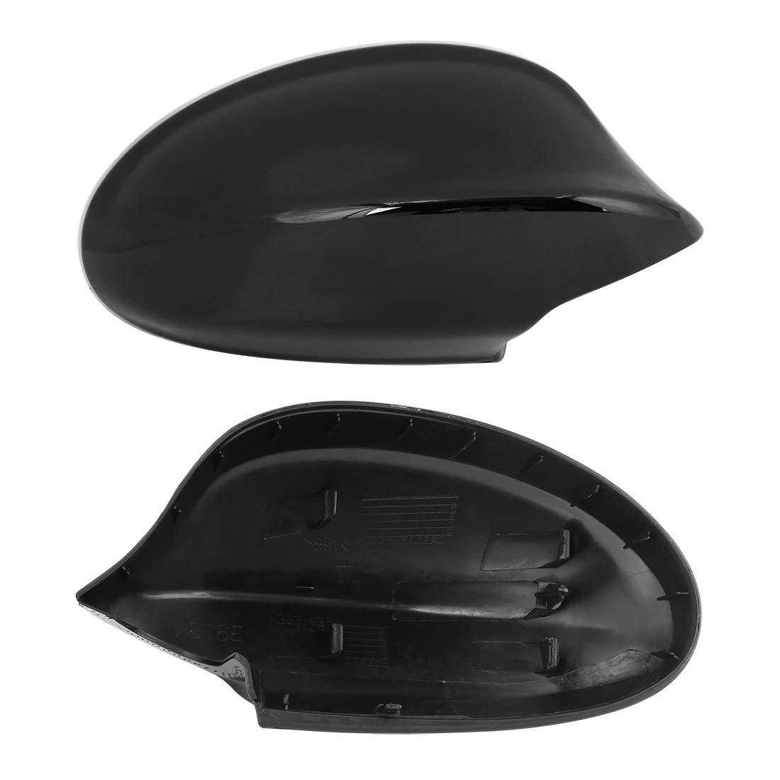 X AUTOHAUX Pair of Glossy Black Exterior Rear View Mirror Covers for BMW 3-Series E90 E91 (2005-2008) - Perfect Fit for 325i 328i 330i Sedan Models | Durable Replacement Mirror Housing & Door Wing Mirror Caps for Enhanced Style & Protection