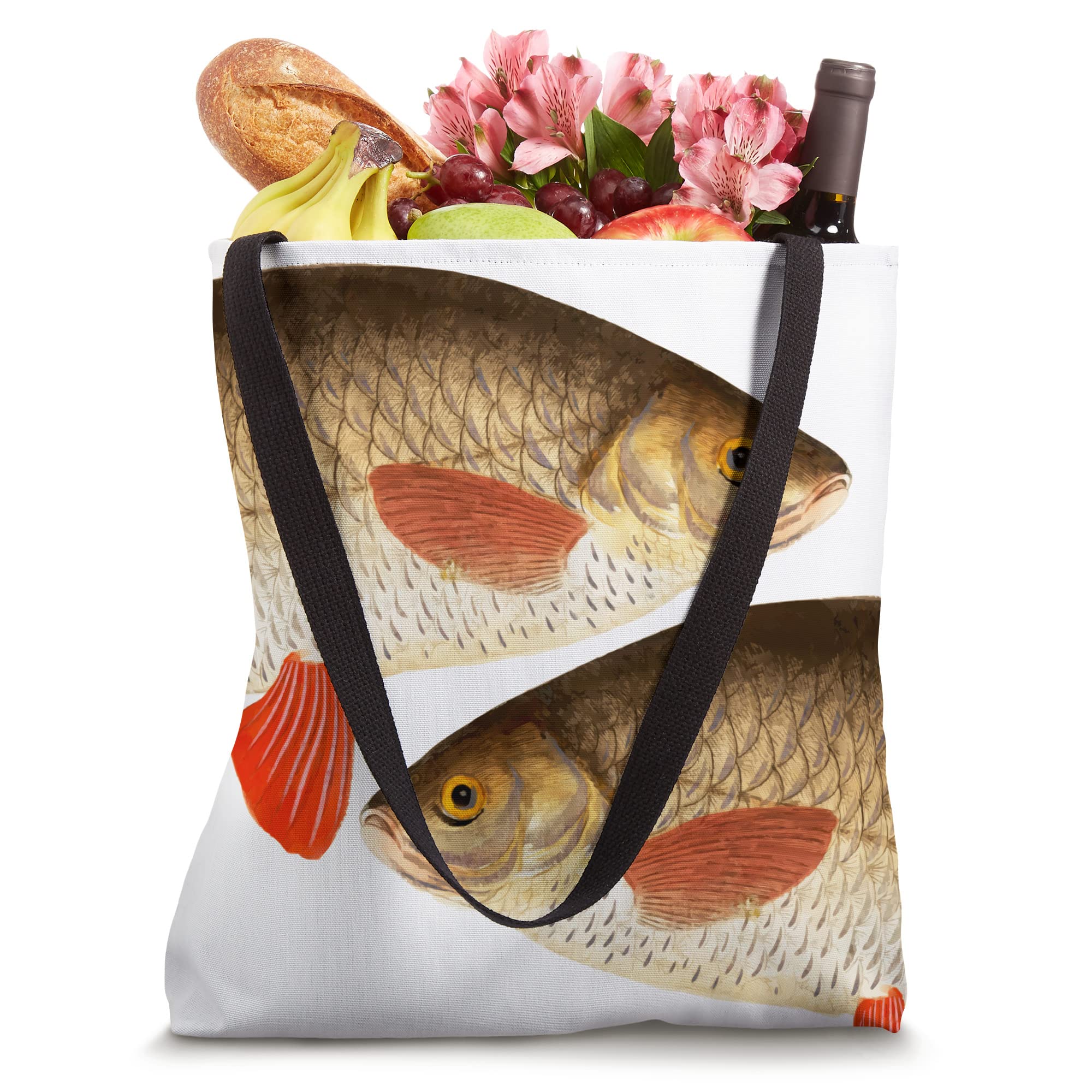 Rudd Fish Tote Bag - Durable & Stylish Reusable Shopping Bag for Groceries, Beach, and Farmers Market - Eco-Friendly Cotton Canvas Carryall with Unique Fish Design
