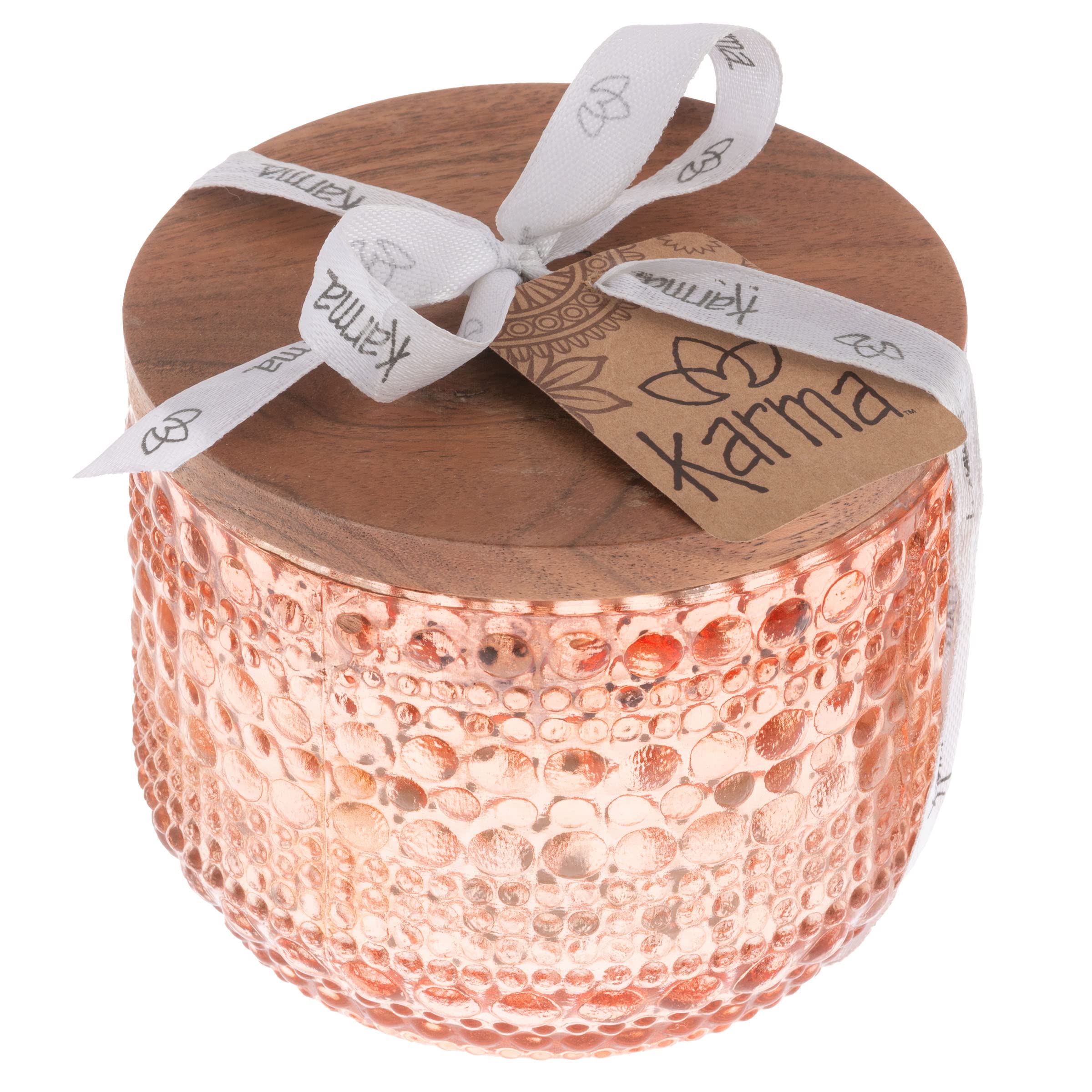 Karma Gifts Hobnail Glass Round Scented Candle - Floral Apple Scent Soy Wax Blend Candle for Women | Home Decor, Relaxation & Romantic Gifts