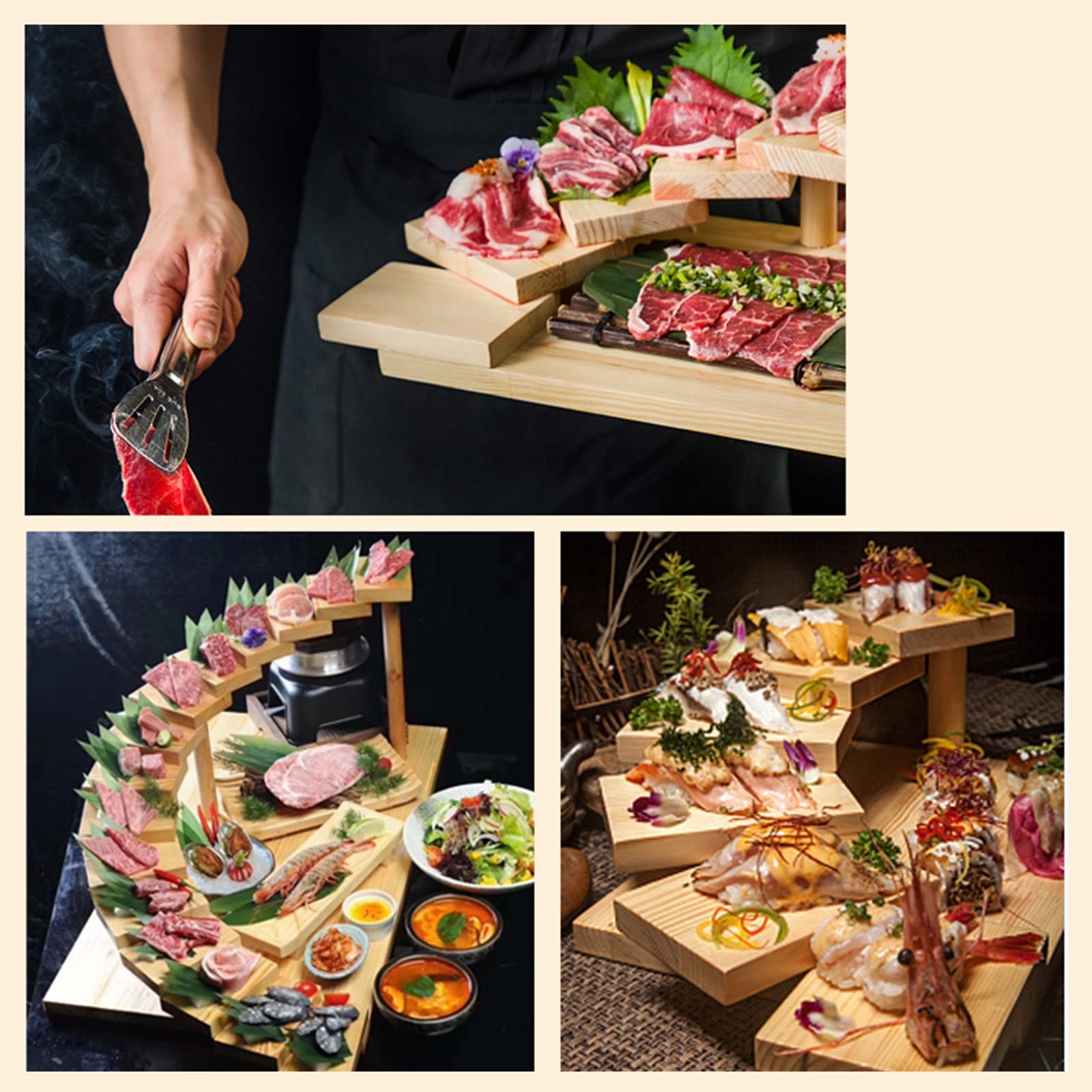 AIZYR Japanese Style Wooden Sushi Serving Boat - Elegant Sashimi & Sushi Platter for Parties, Housewarming, Wedding Gifts - Perfect for Dinner Parties, Japanese Cuisine Presentation, and Special Occasions