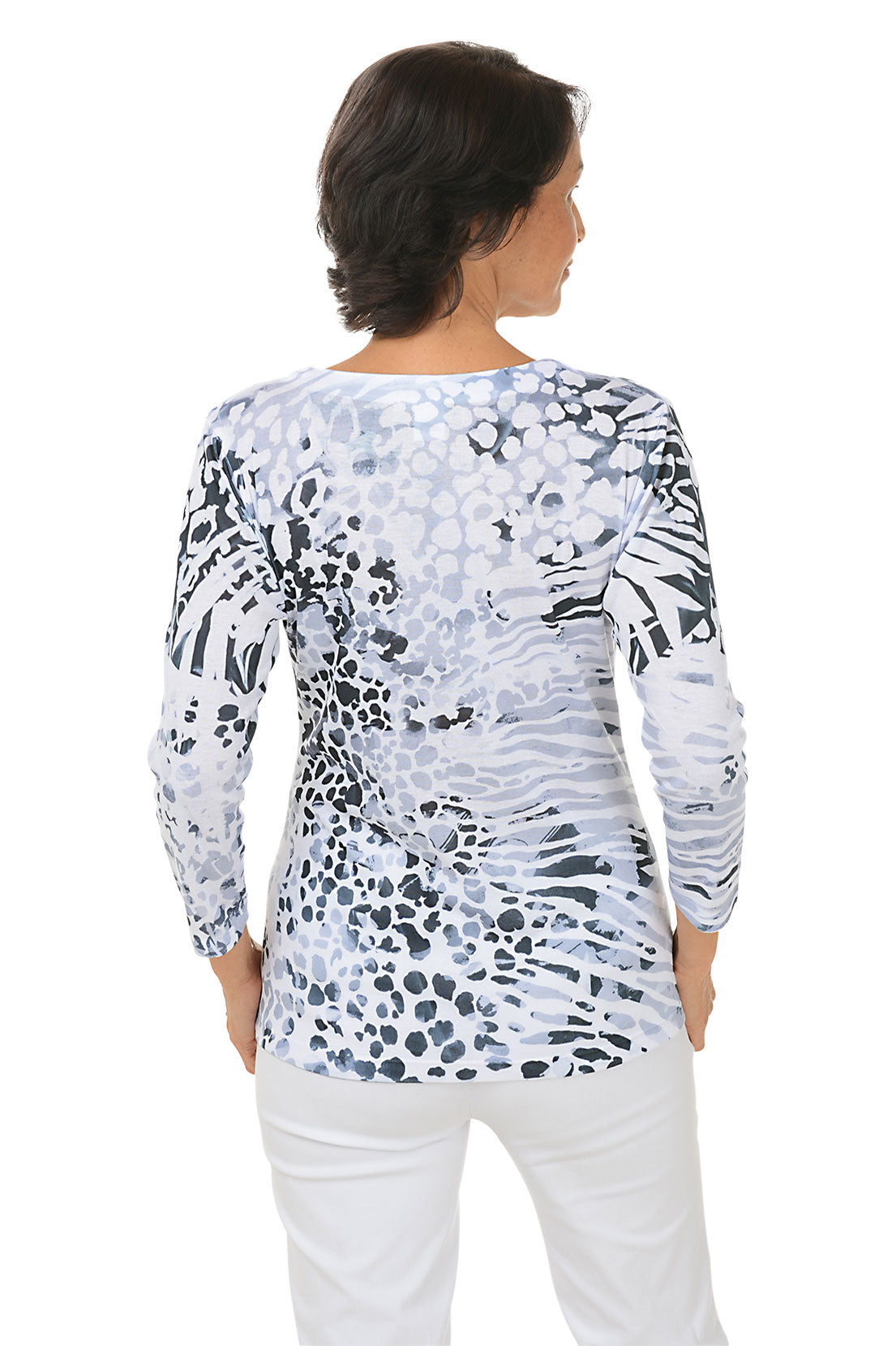 Leopard Print Sequined Surplice Knit Top for Women - Elegant Party Wear & Night Out Blouse for Club, Dinner Date, and Special Occasions