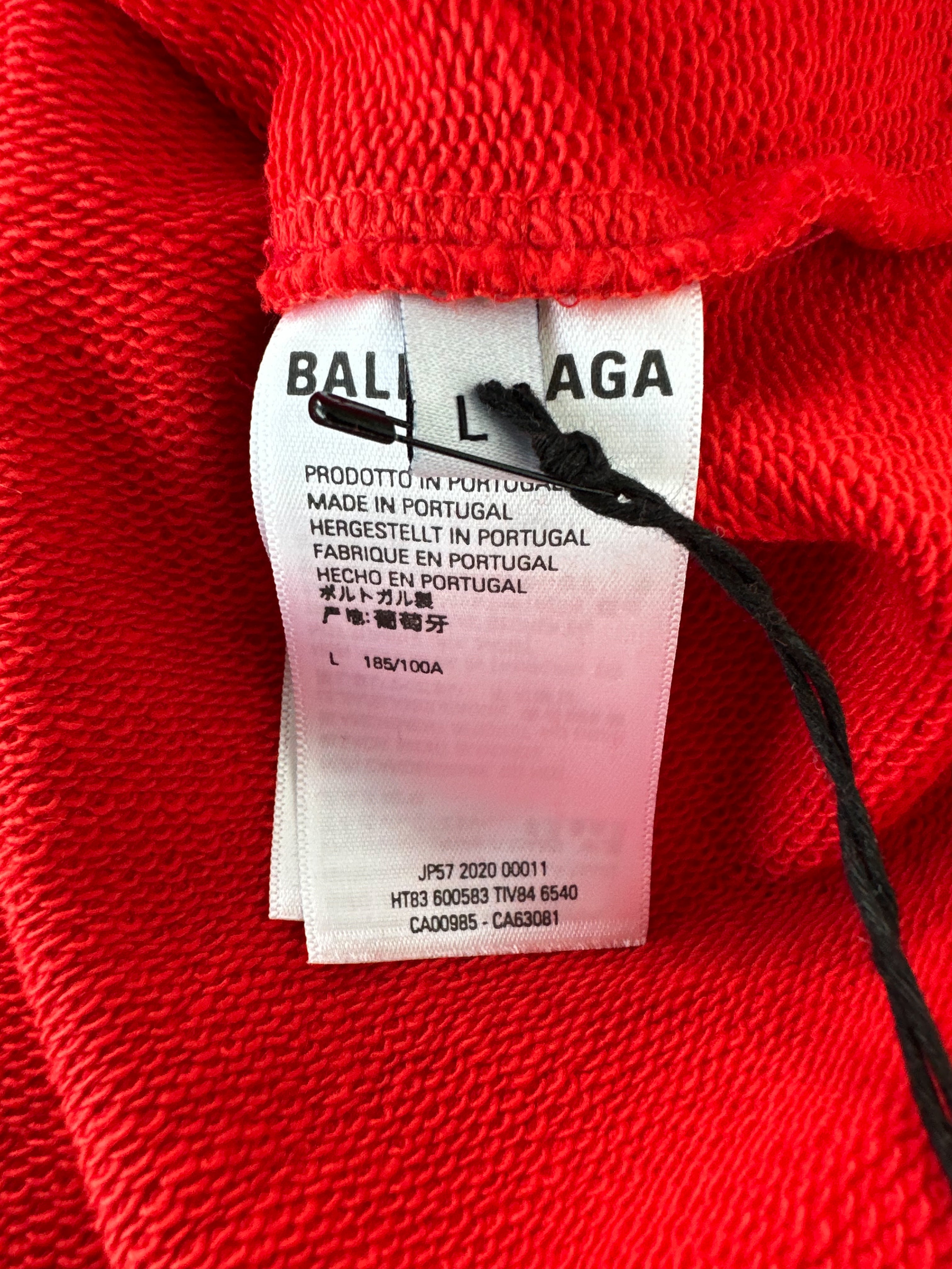Balenciaga Red & White Logo Hoodie for Men & Women | Trendy Streetwear Fashion | Perfect for Casual Outfits, Gym & Lounge Wear