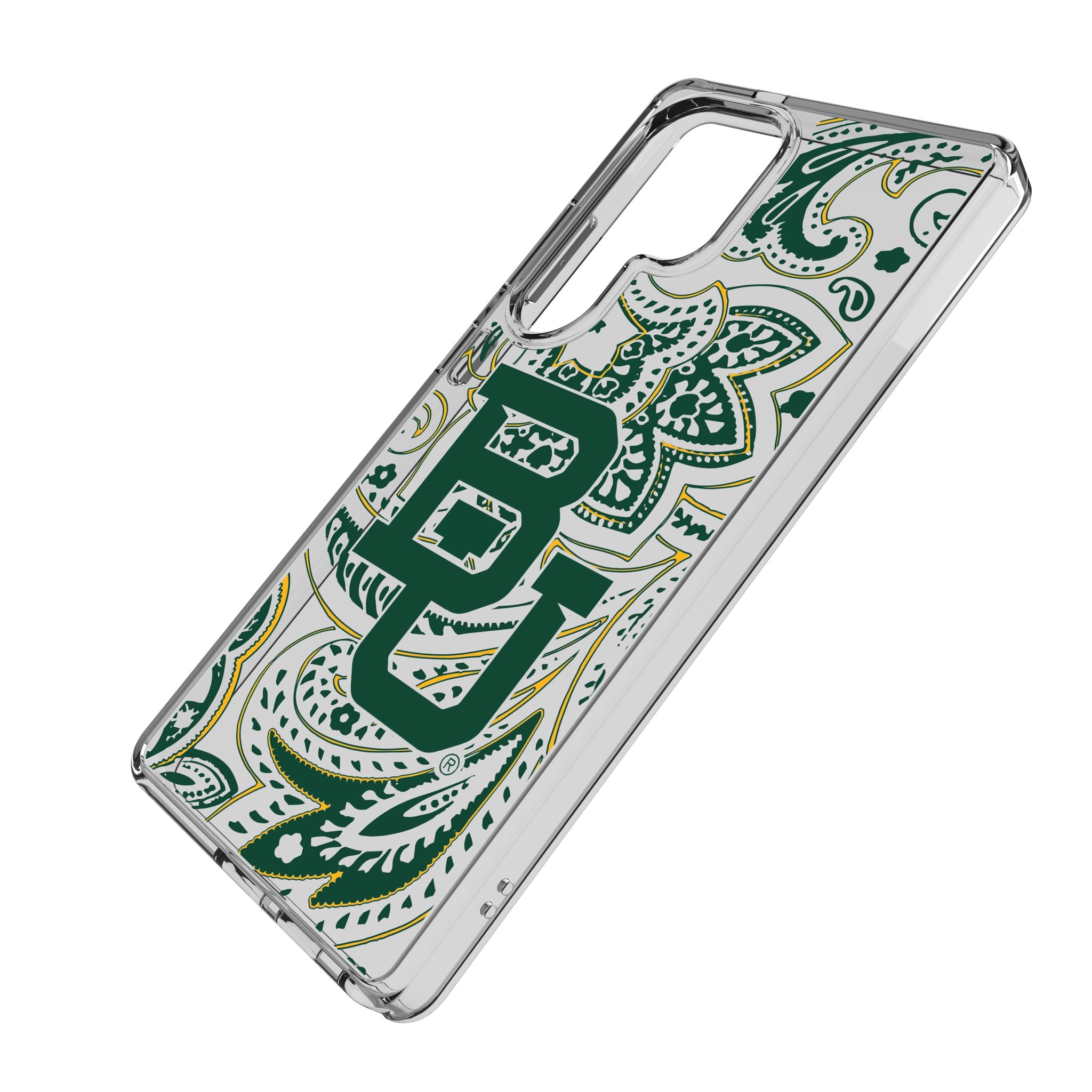 Baylor University Bears Paisley Clear Phone Case for Samsung Galaxy - Durable Protective Cover for Galaxy S23/S22/S21/S20 - Perfect for Game Day & School Spirit