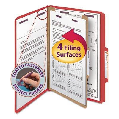 SMD18731 - Smead Pressboard Classification Folders with Reinforced Tabs, Letter Size, 1/3 Cut - Perfect for Office, School, and Home Organization