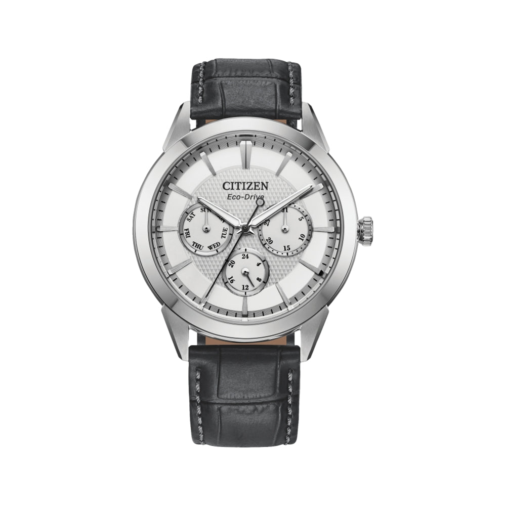 Rolan 40mm Silver Watch with Genuine Leather Strap - Stylish & Durable for Men, Perfect for Business, Casual & Everyday Wear