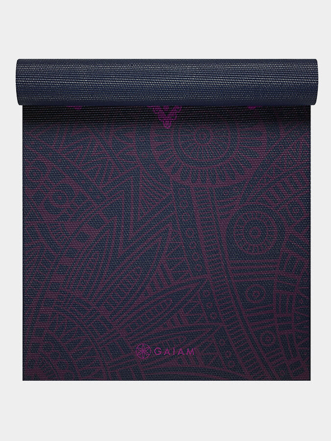 Gaiam Plum Sundial Yoga Mat 6mm - Non-Slip Eco-Friendly Exercise Mat for Yoga, Pilates & Home Workouts - Perfect for Studios, Gyms & Outdoor Use
